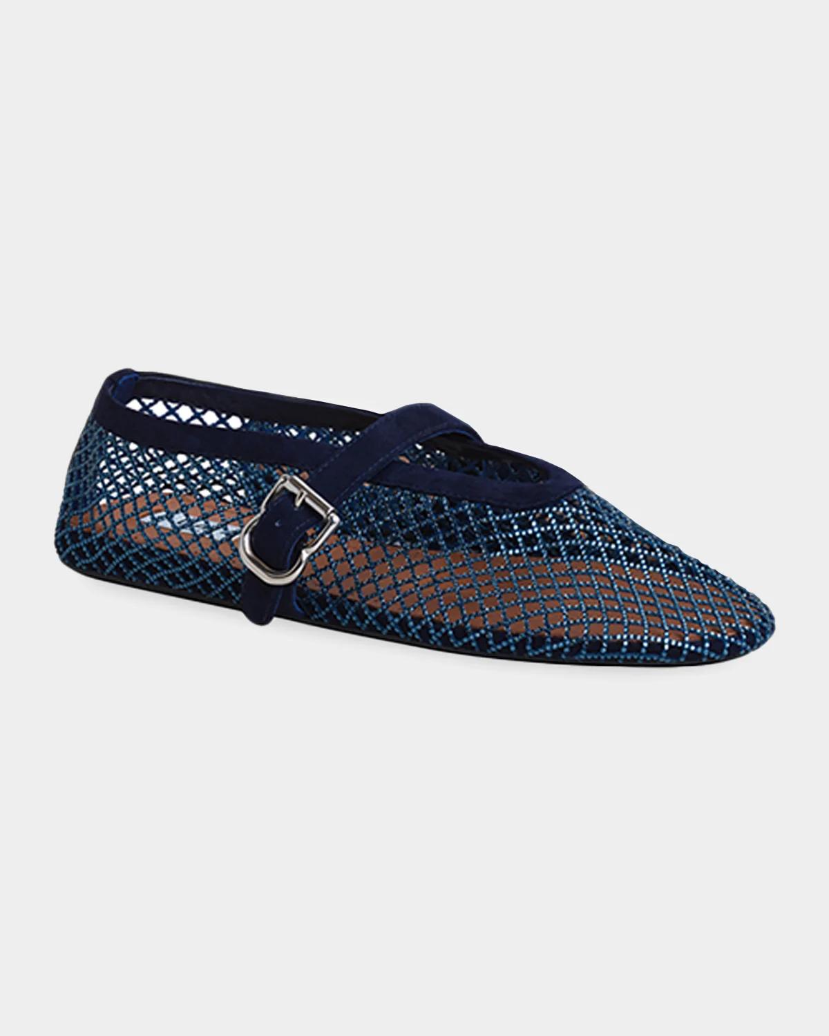ALAÏA Crystal Mesh Ballet Flats