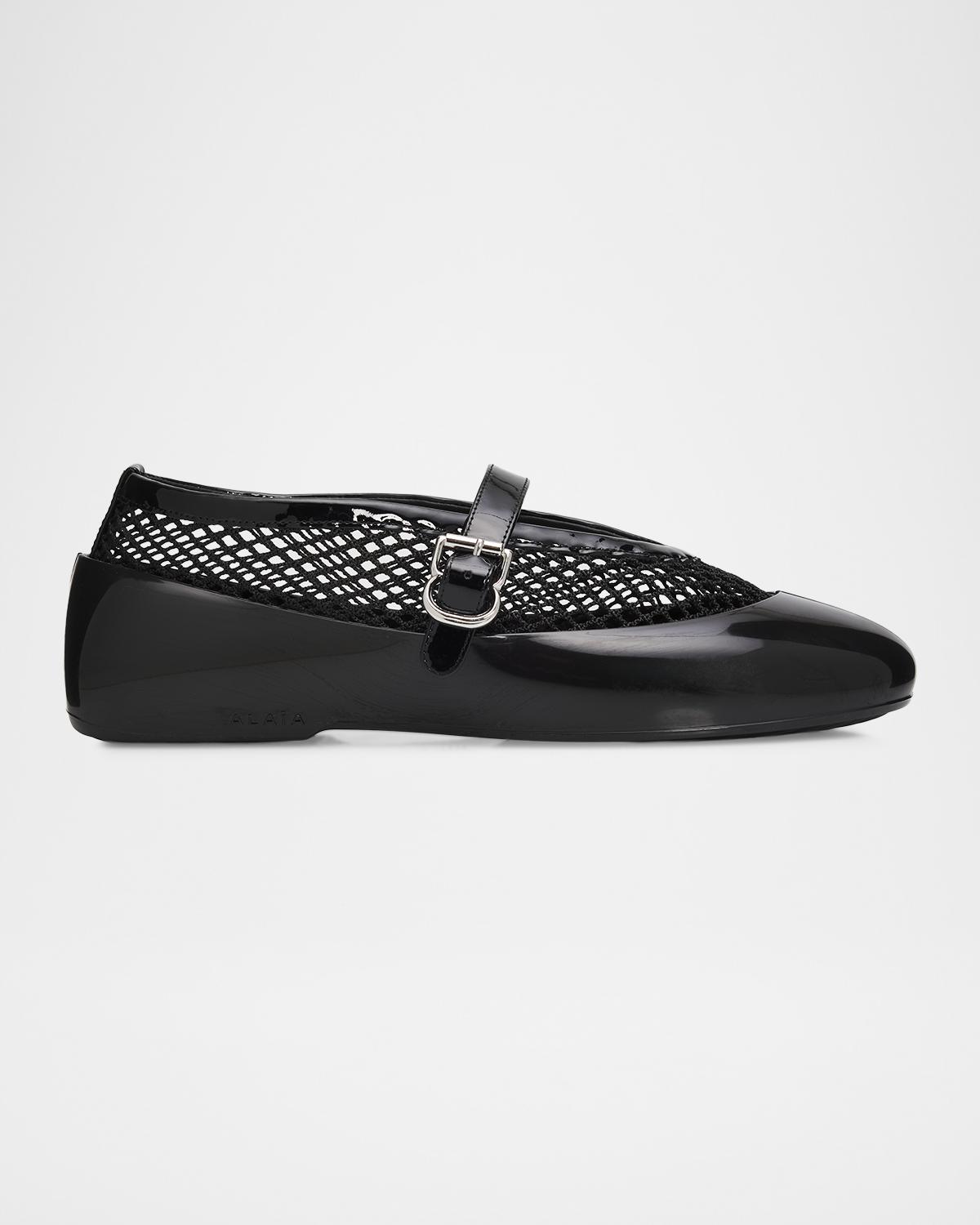 Mesh Mary Jane Ballerina Flats