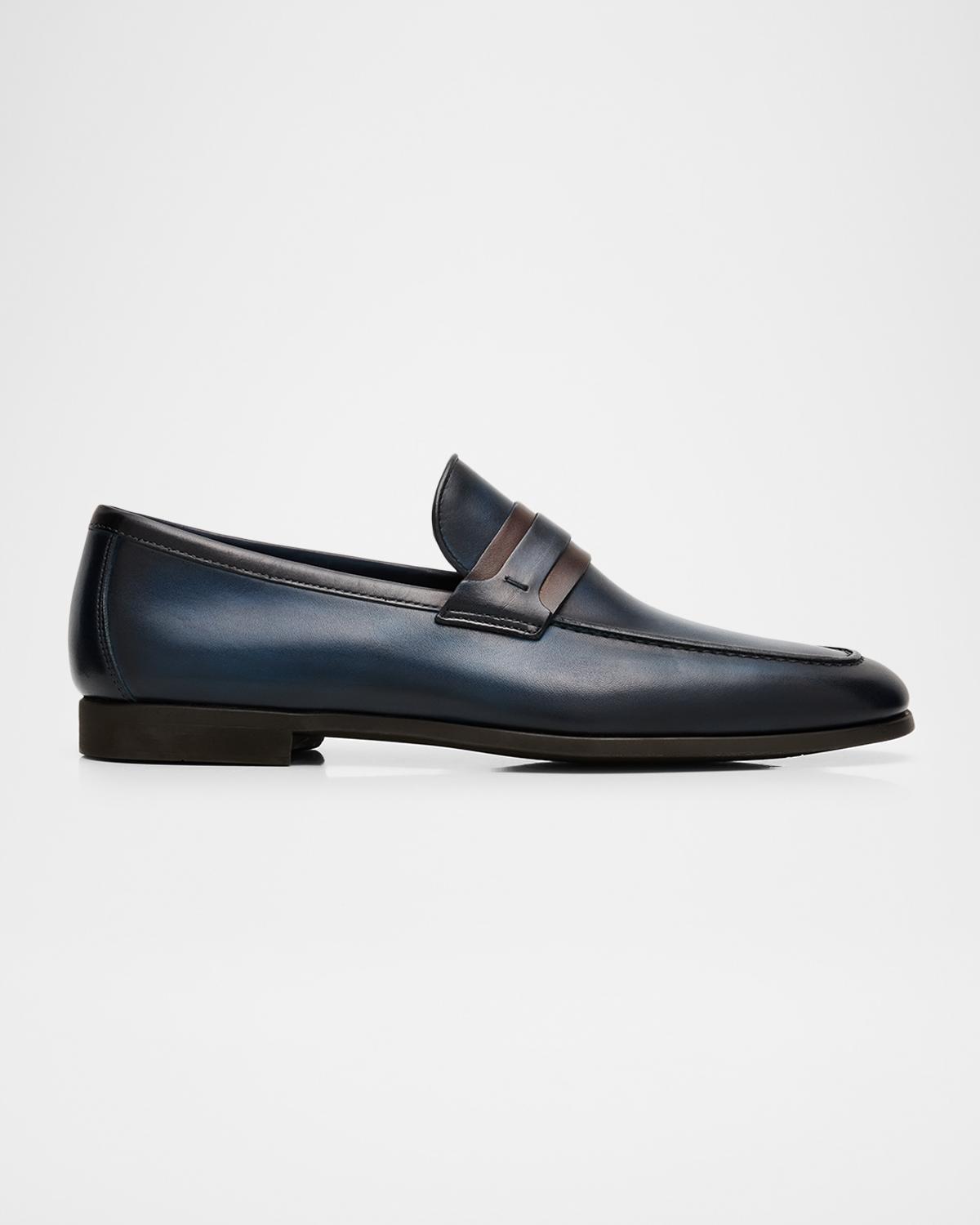 Magnanni Men's Daniel Flex Two-Tone Leather Penny Loafers