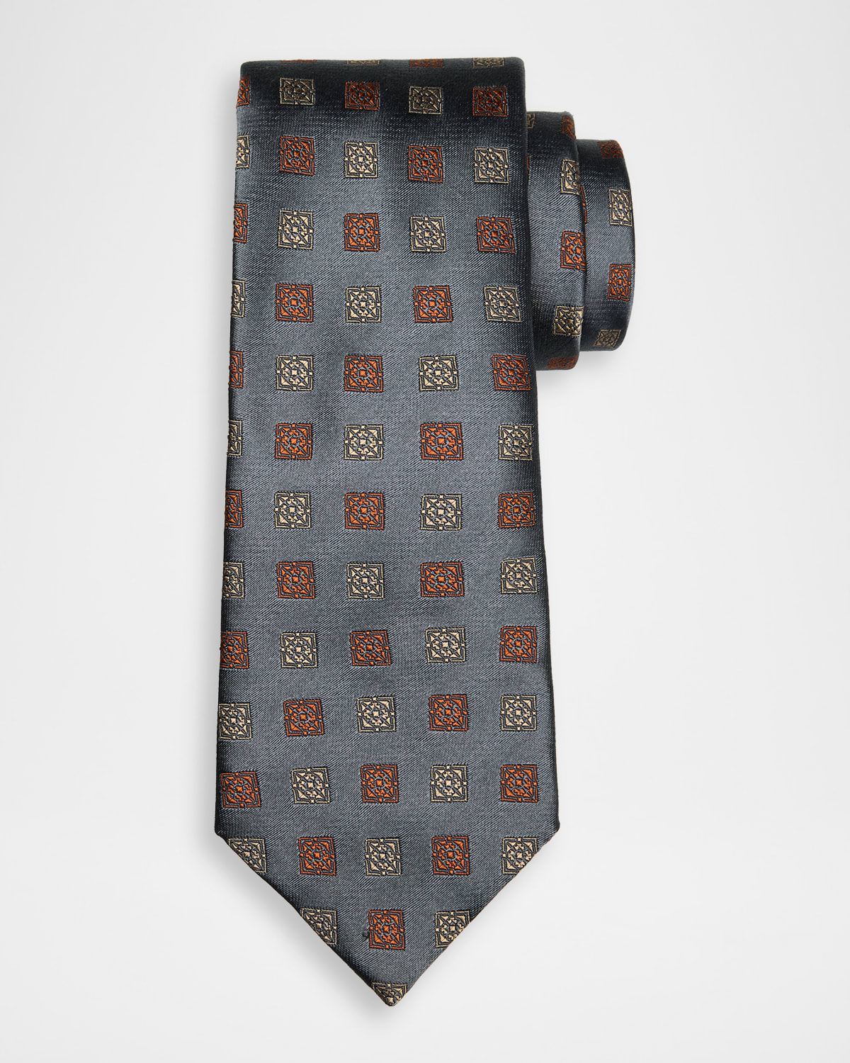 Brunello Cucinelli Men 's Geometric Print Silk Tie