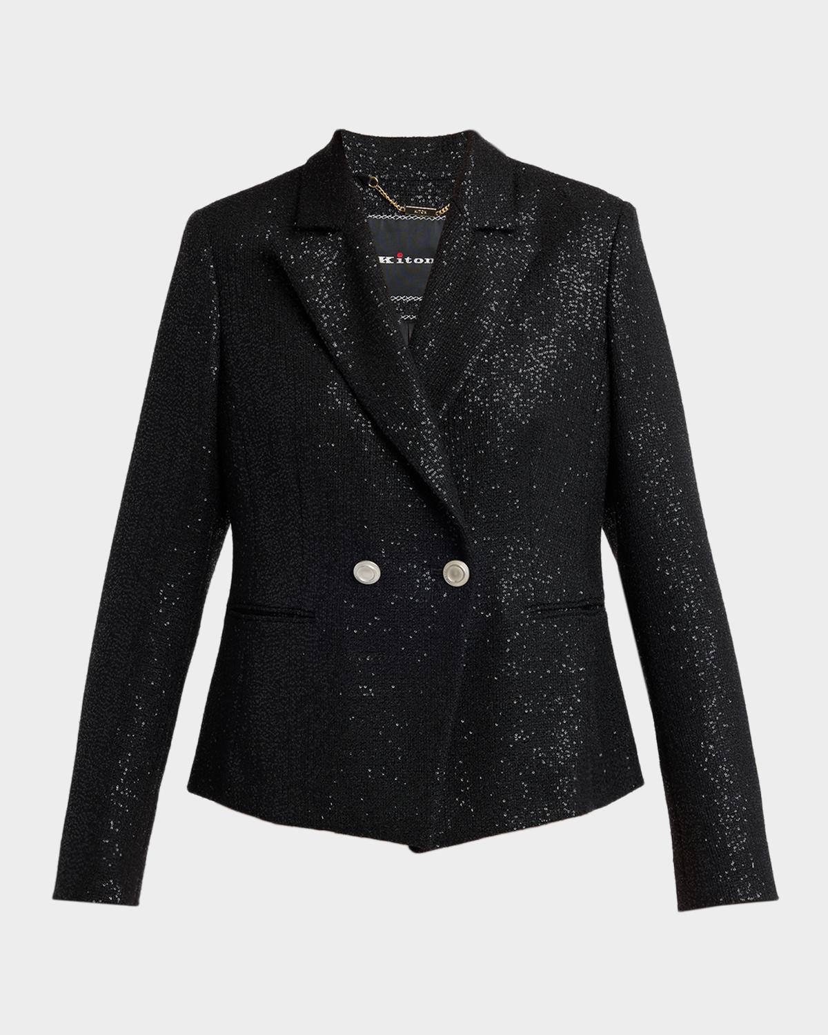 Kiton Paillette Double-Breasted Blazer Jacket