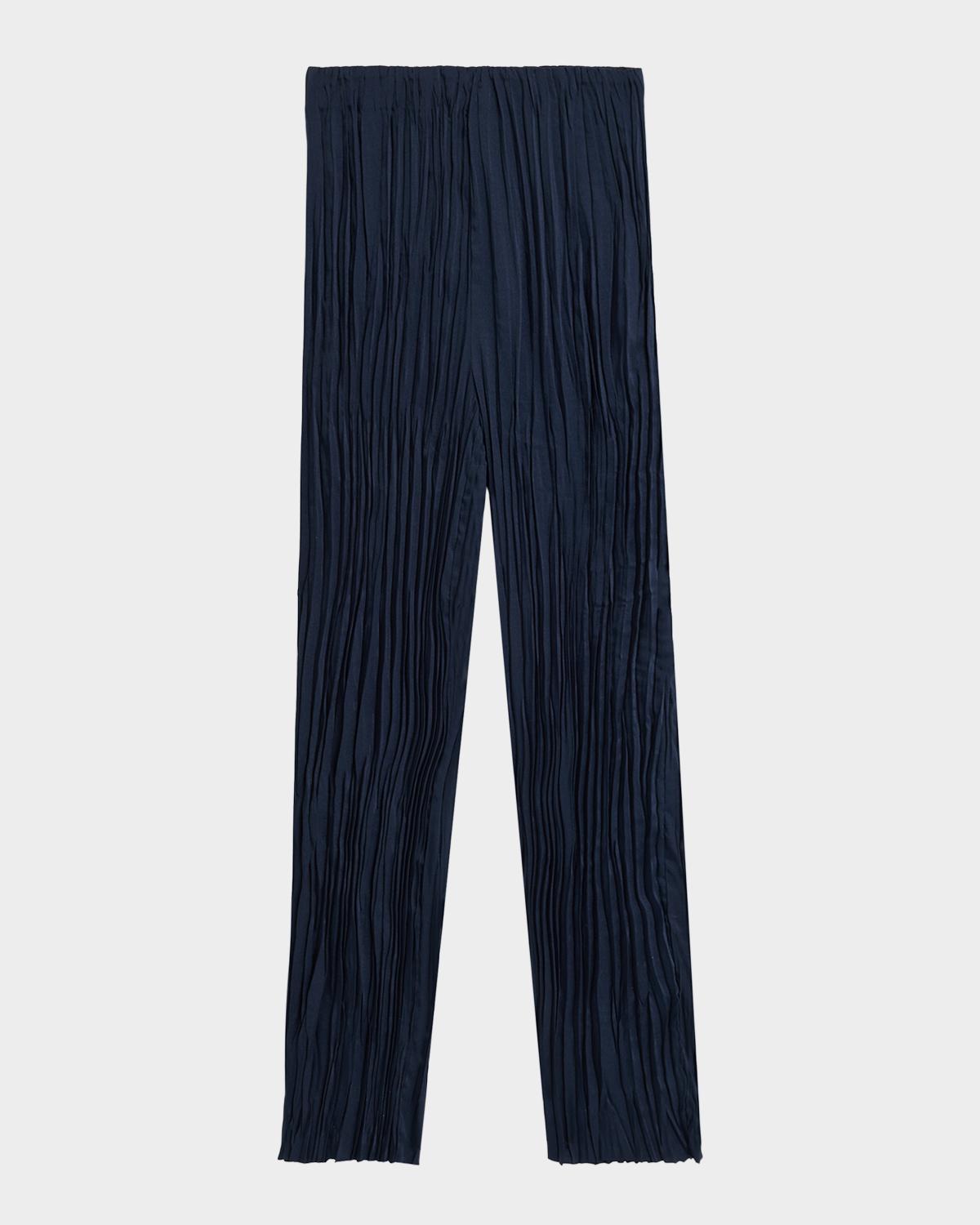 Significant Other Lilian Pleated Wide-Leg Satin Pants