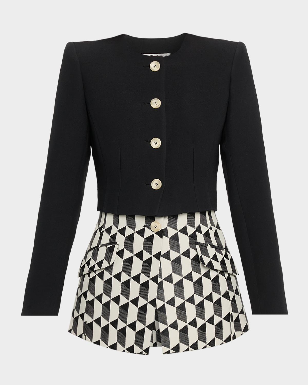 Amir Taghi Laurel Geo Layered Single-Breasted Blazer