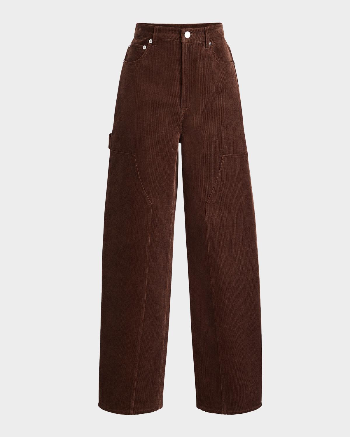 SEROYA Fabi Corduroy Barrel-Leg Pants