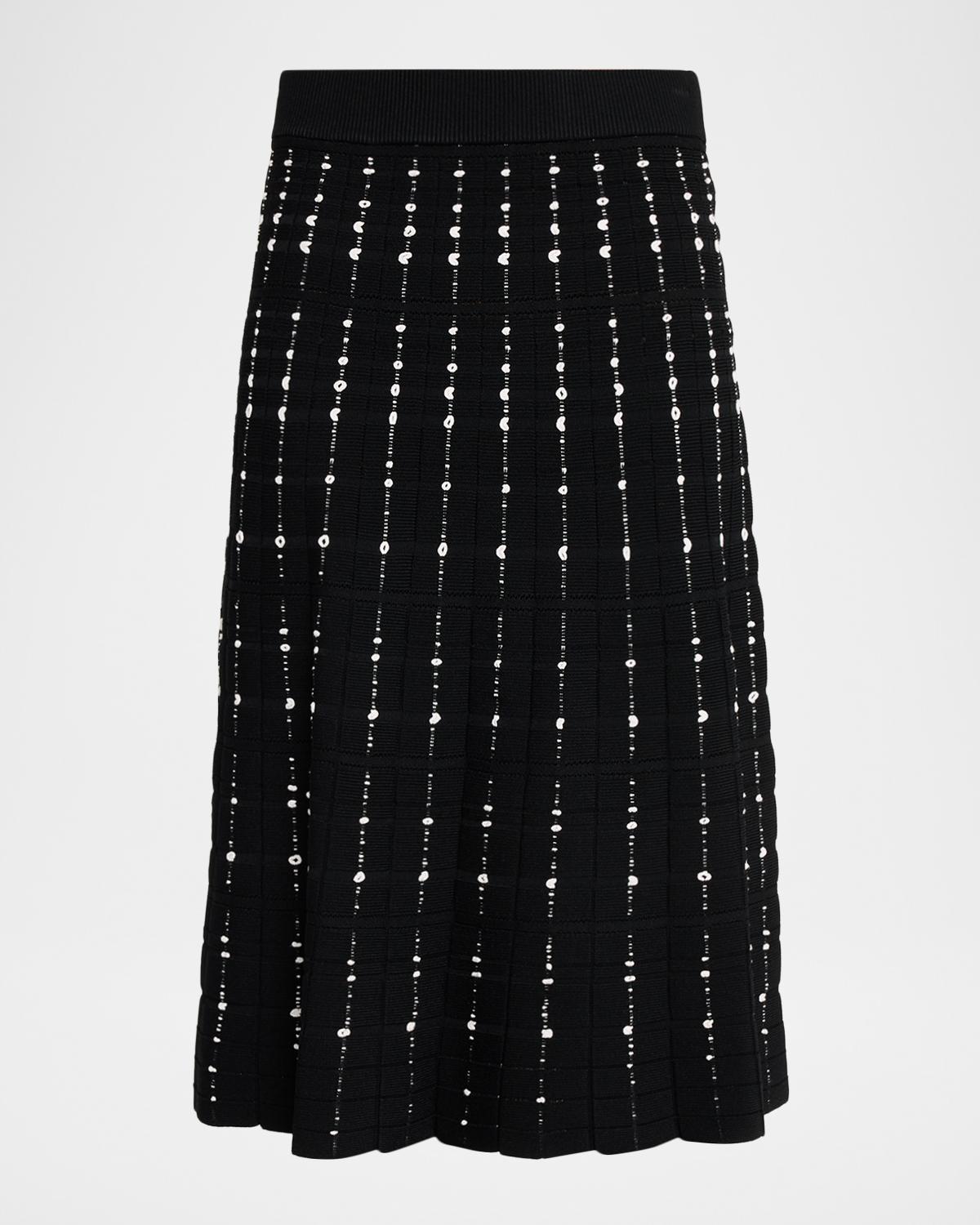 Joseph Fragmented Stripes A-Line Knit Skirt