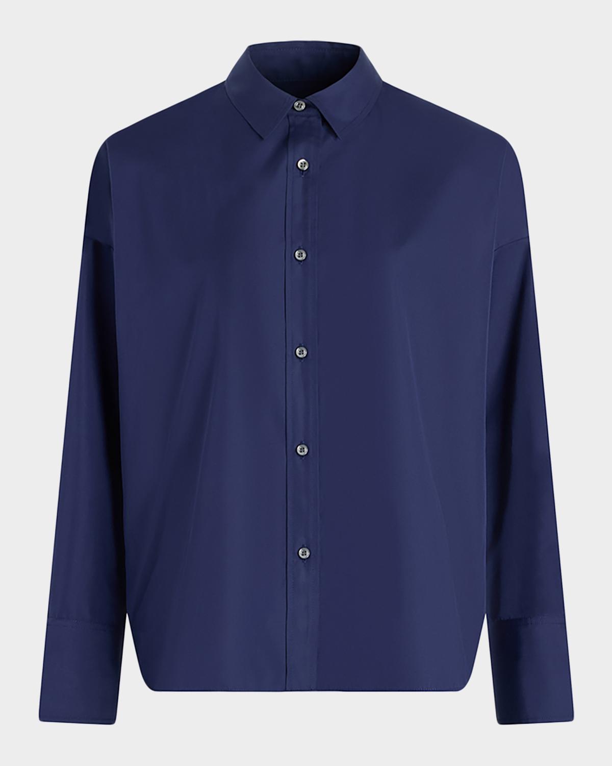 Sirene Poplin Silk Scarf-Back Shirt