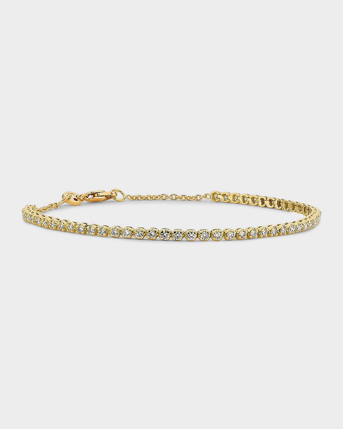 18K Yellow Gold Diamond Tennis Bracelet, 1.0Tcw