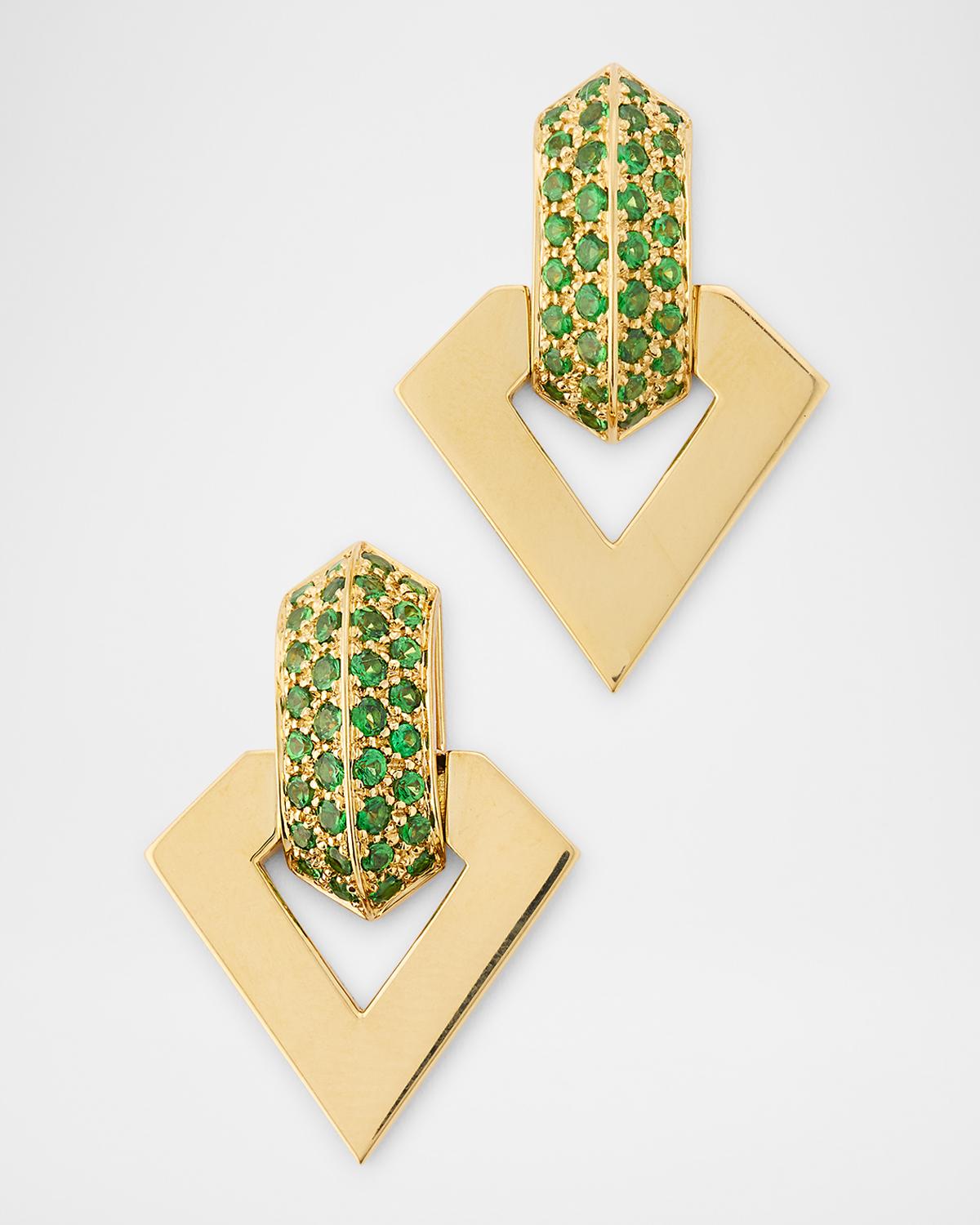 18K Yellow Gold Tsavorite Brute Earrings