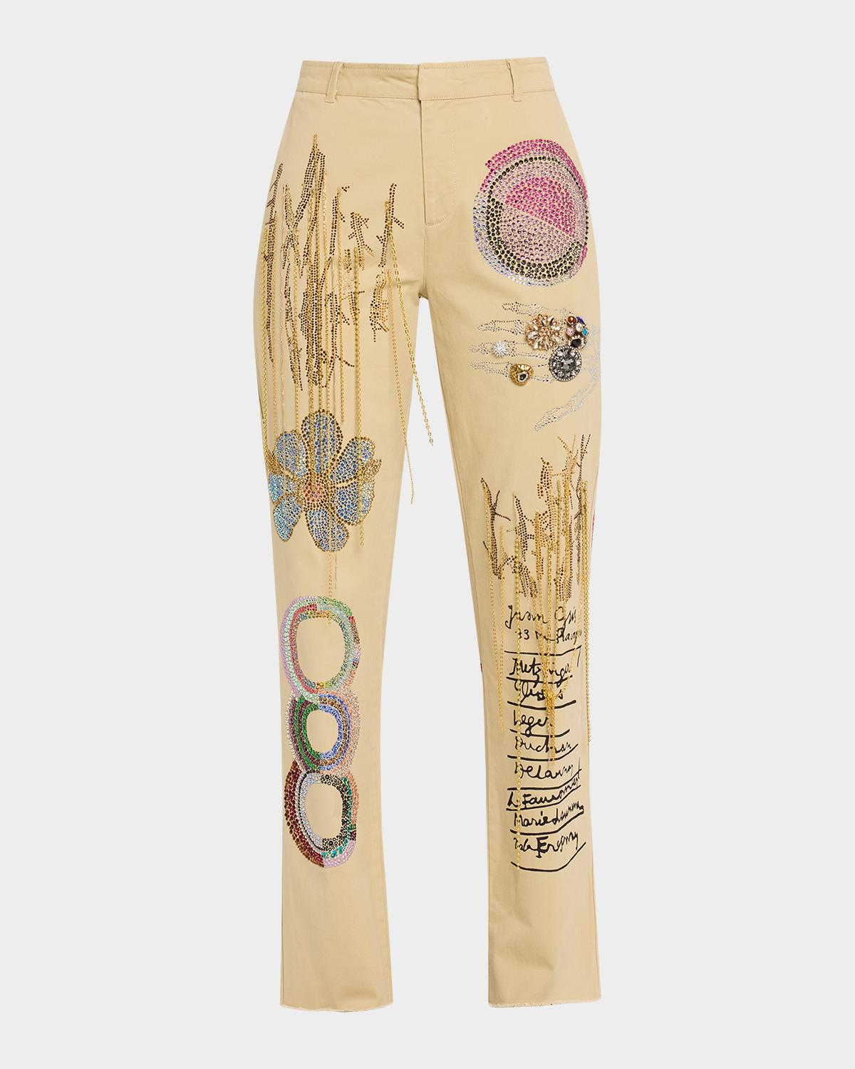 Libertine All At Once Embellished Straight-Leg Chino Pants