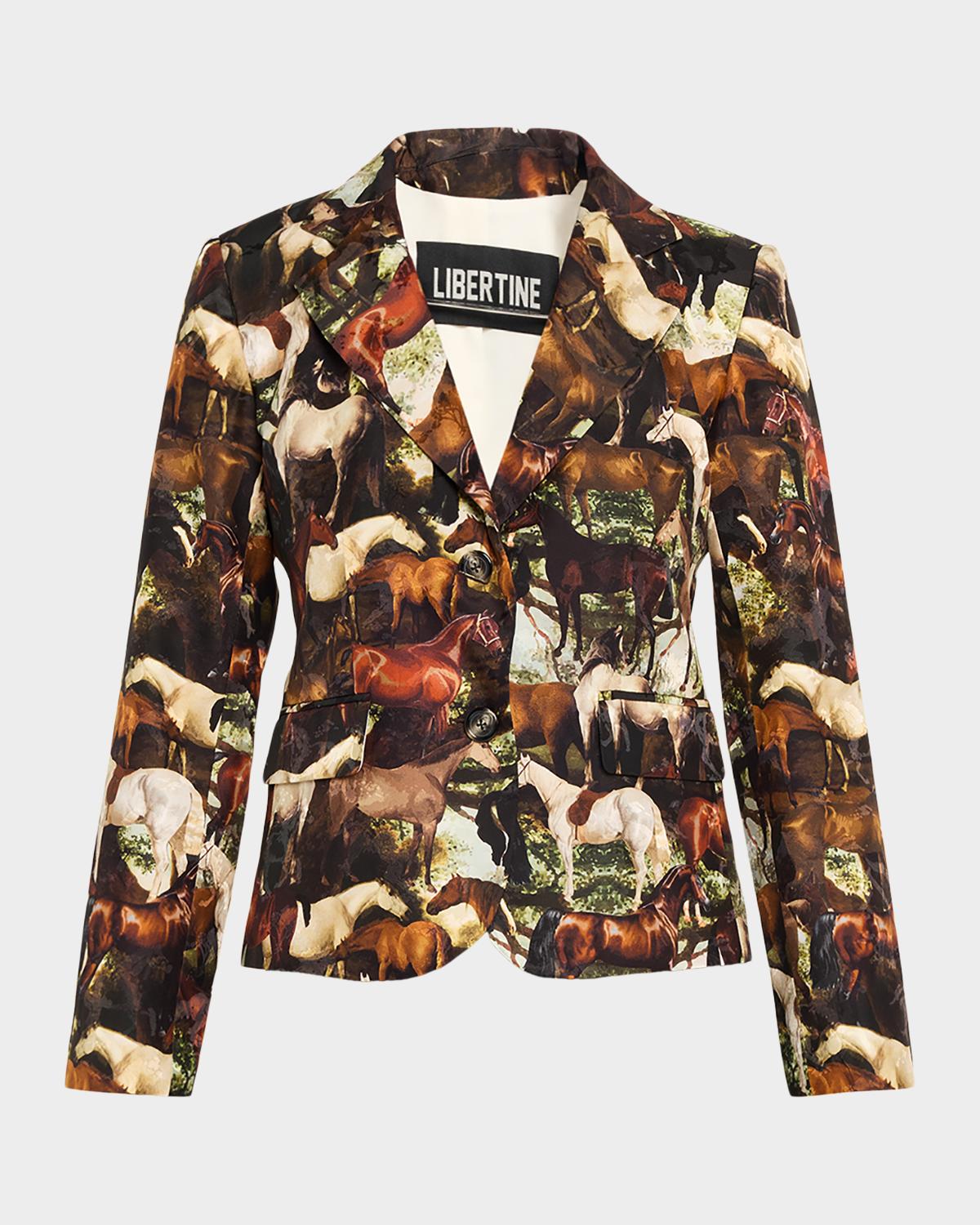 Libertine Take The Reins Silk Single-Breasted Jacket