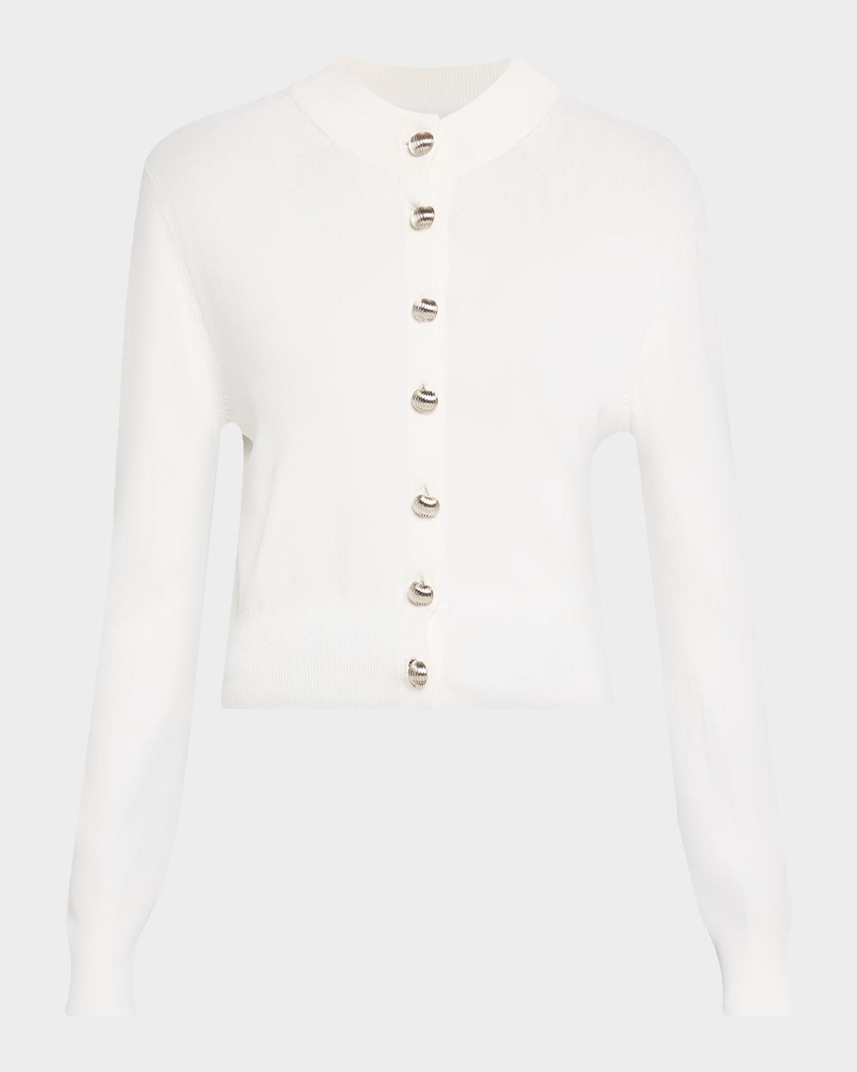 Brandon Maxwell Aubrey Crewneck Cardigan
