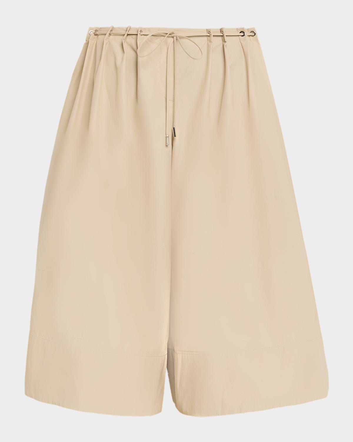Brandon Maxwell Sutton Drawstring Wide-Leg Bermuda Shorts