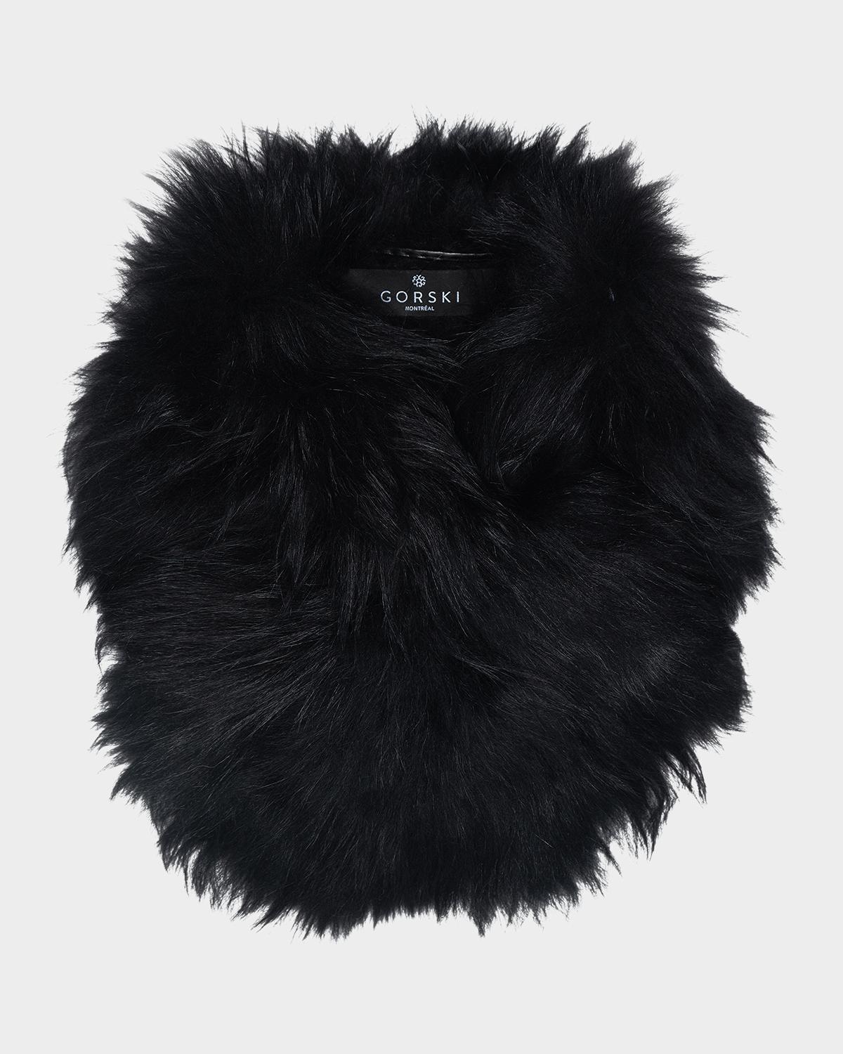 Gorski Select Lamb Shearling Pull-Through Scarf