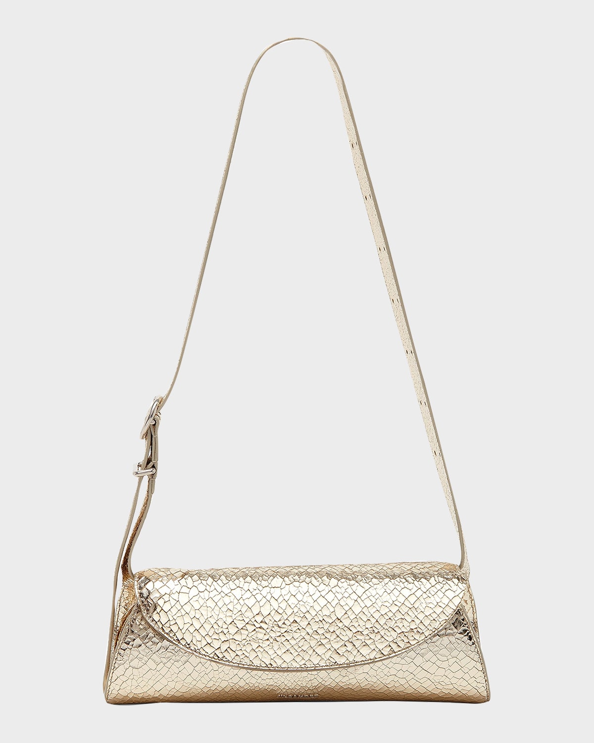 Jil Sander Cannolo Small Laminated Leather Shoulder Bag