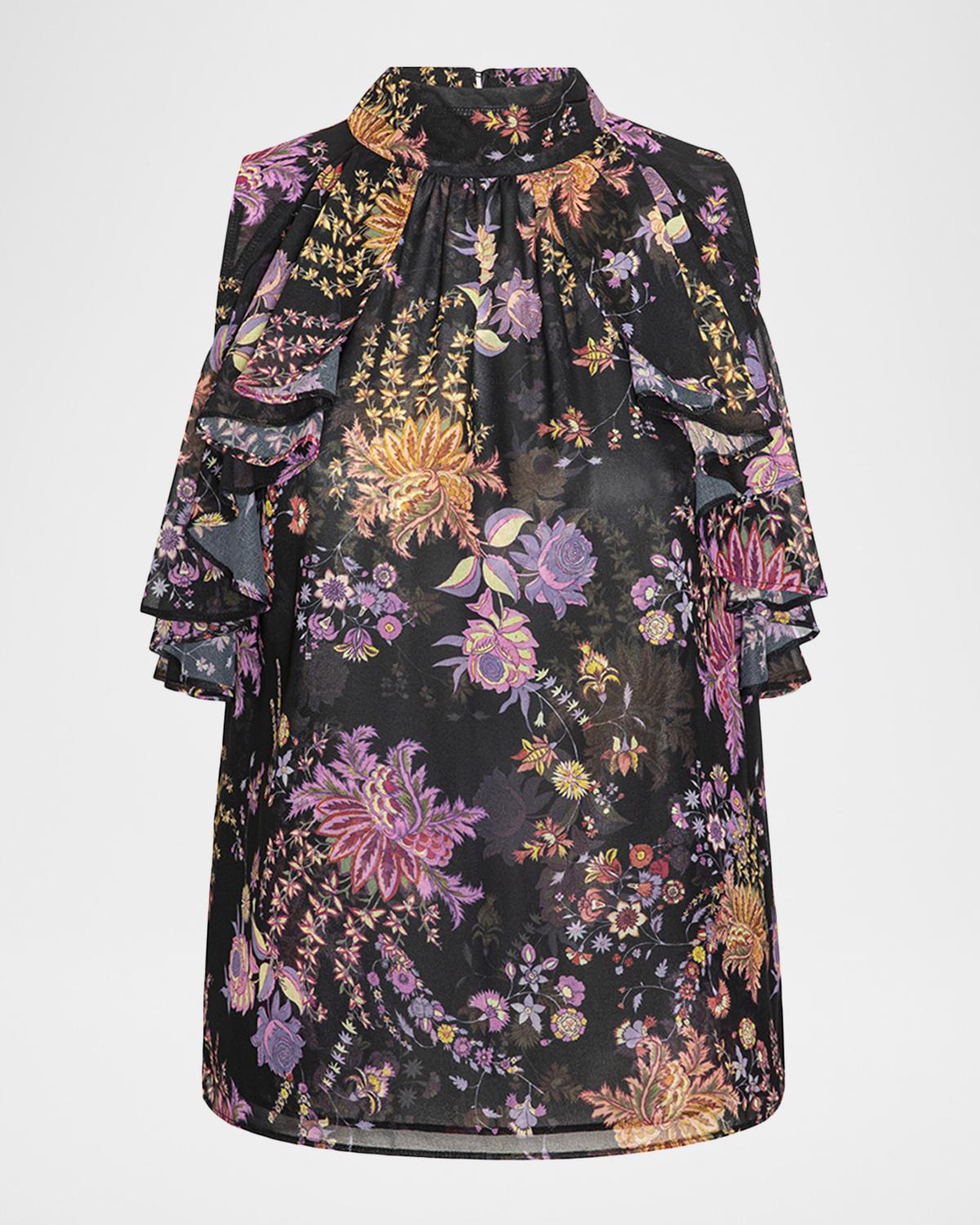 MISA Los Angeles Kyra Floral Chiffon Top