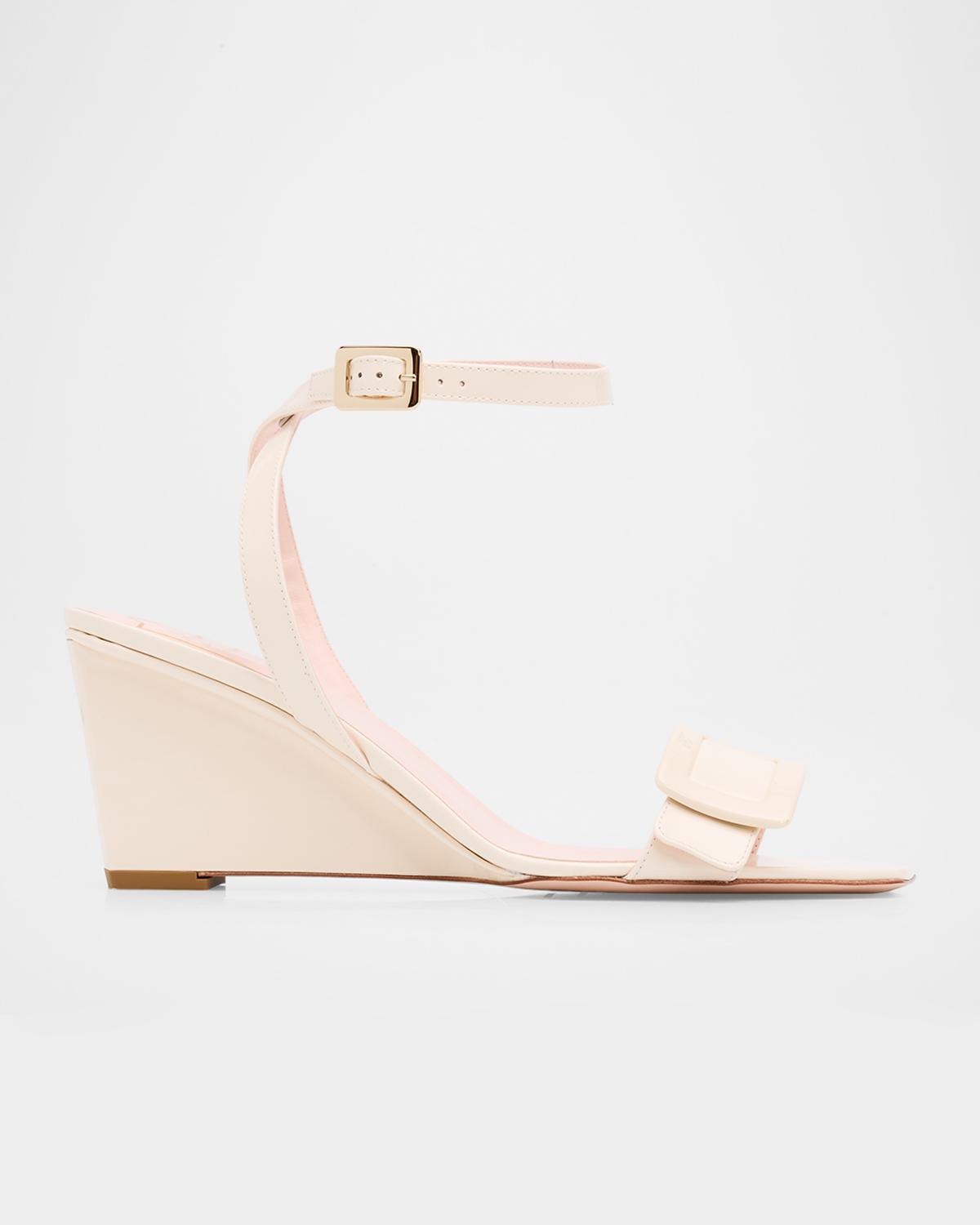 Roger Vivier 60mm Belle Vivier Patent Leather Wedge Sandals