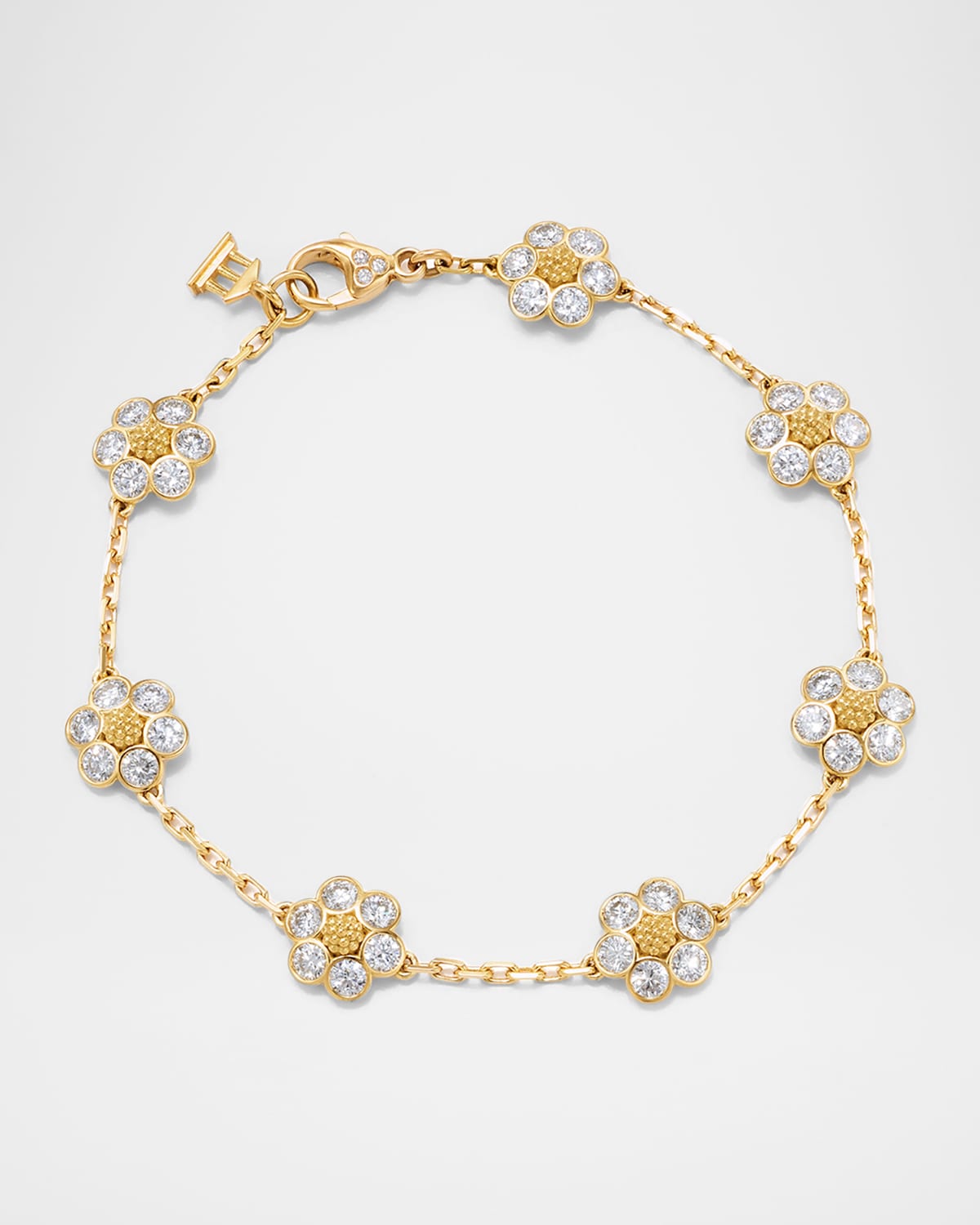 Temple St. Clair 18K Yellow Gold Diamond Fiori Link Bracelet