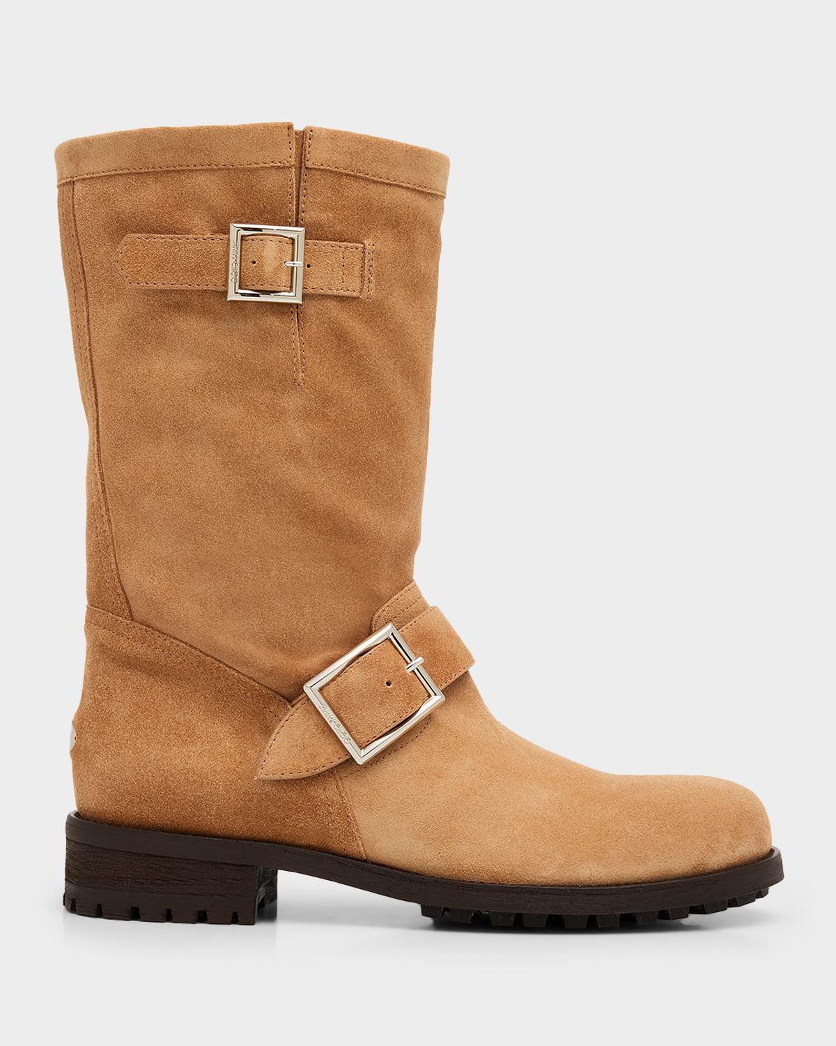 Jimmy Choo Biker Mid Suede Boots