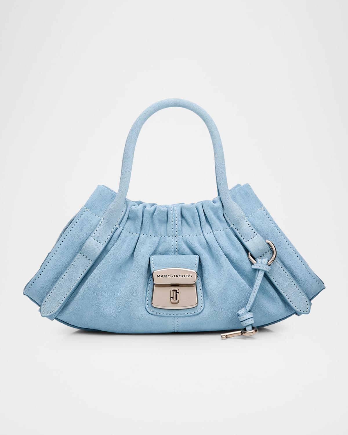 The Cristina Small Ruched Suede Satchel Shoulder Bag
