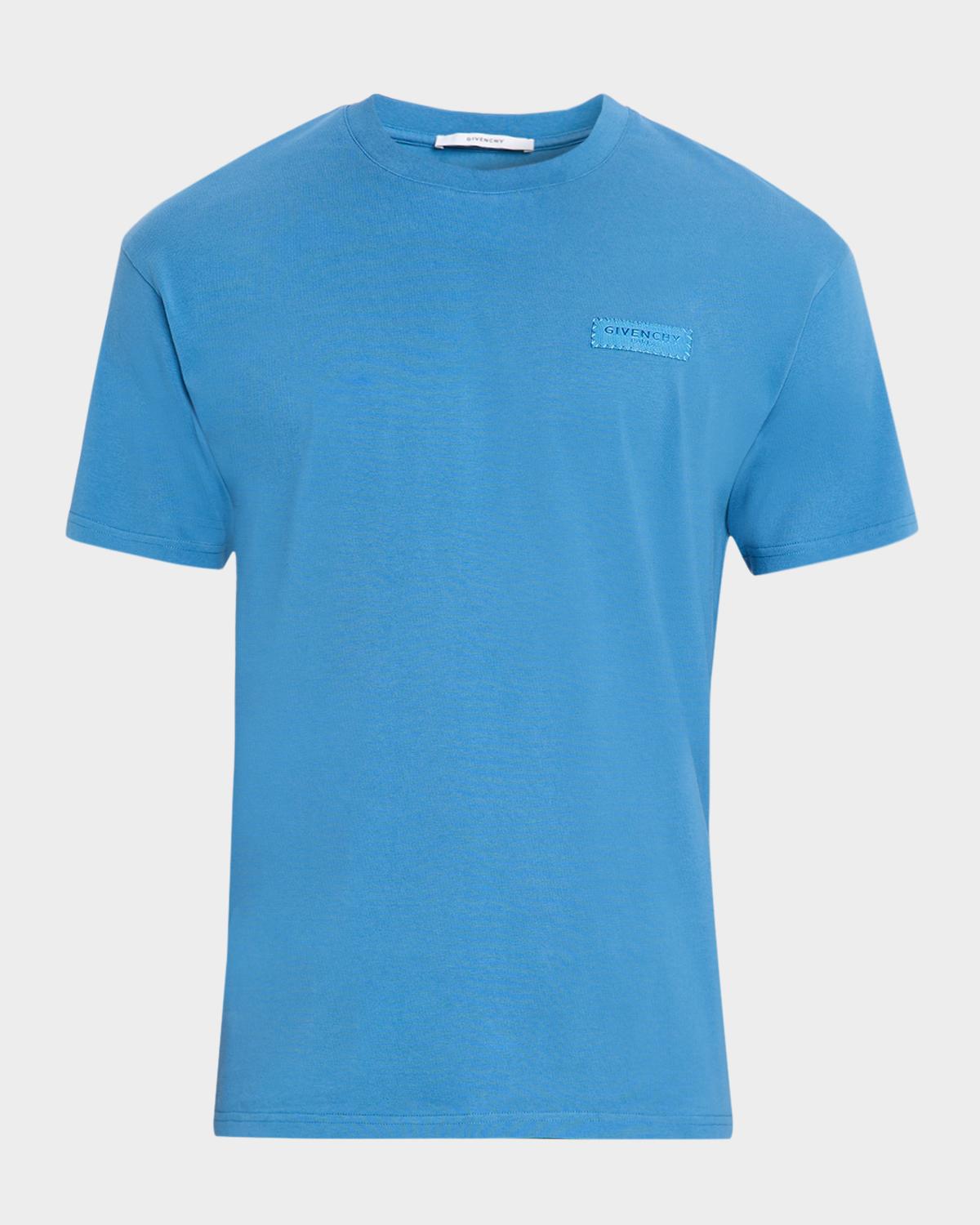 Givenchy Men's Tonal Grosgrain Label Crewneck T-Shirt