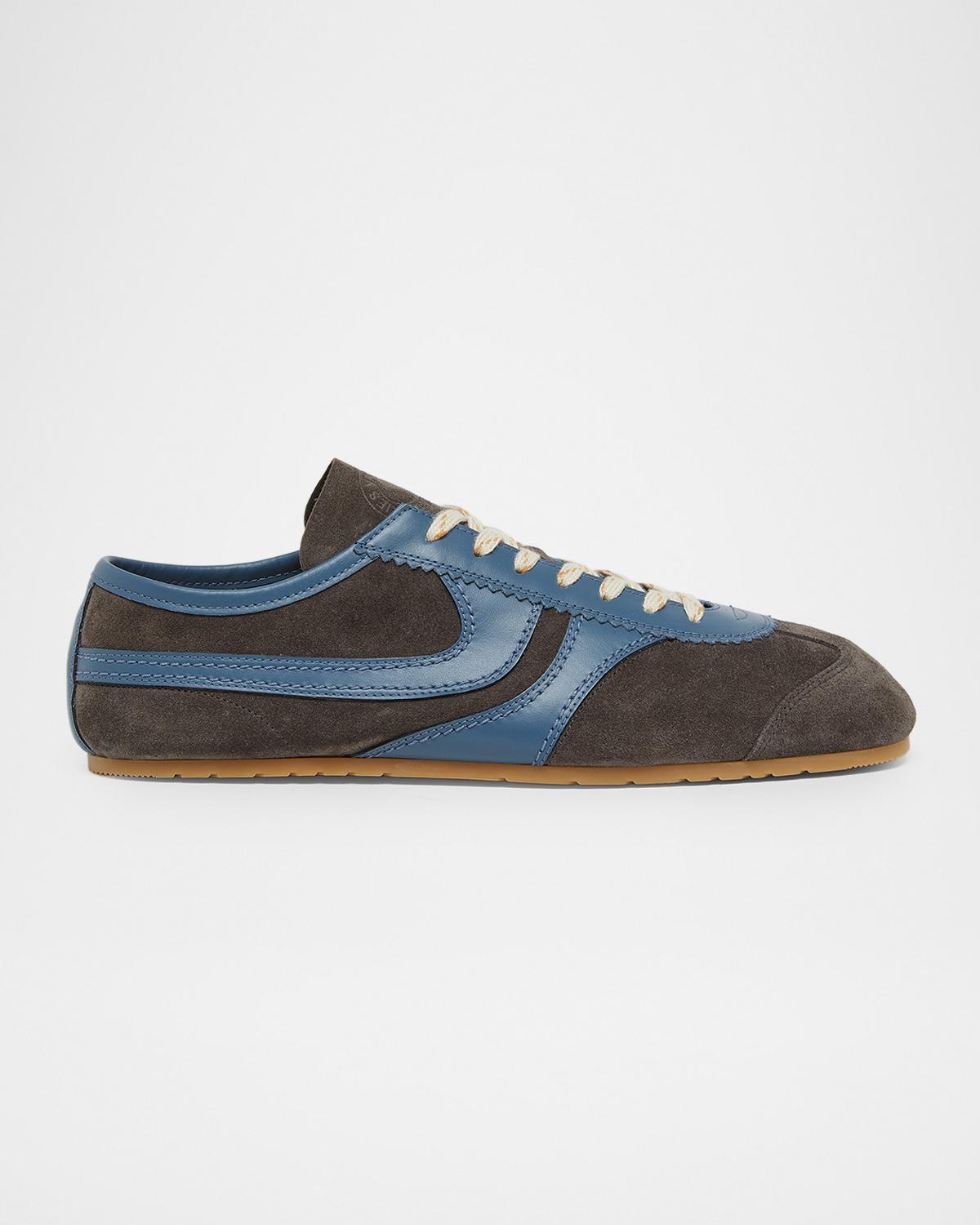 Dries Van Noten Men's Destin Mixed Leather Retro Sneakers