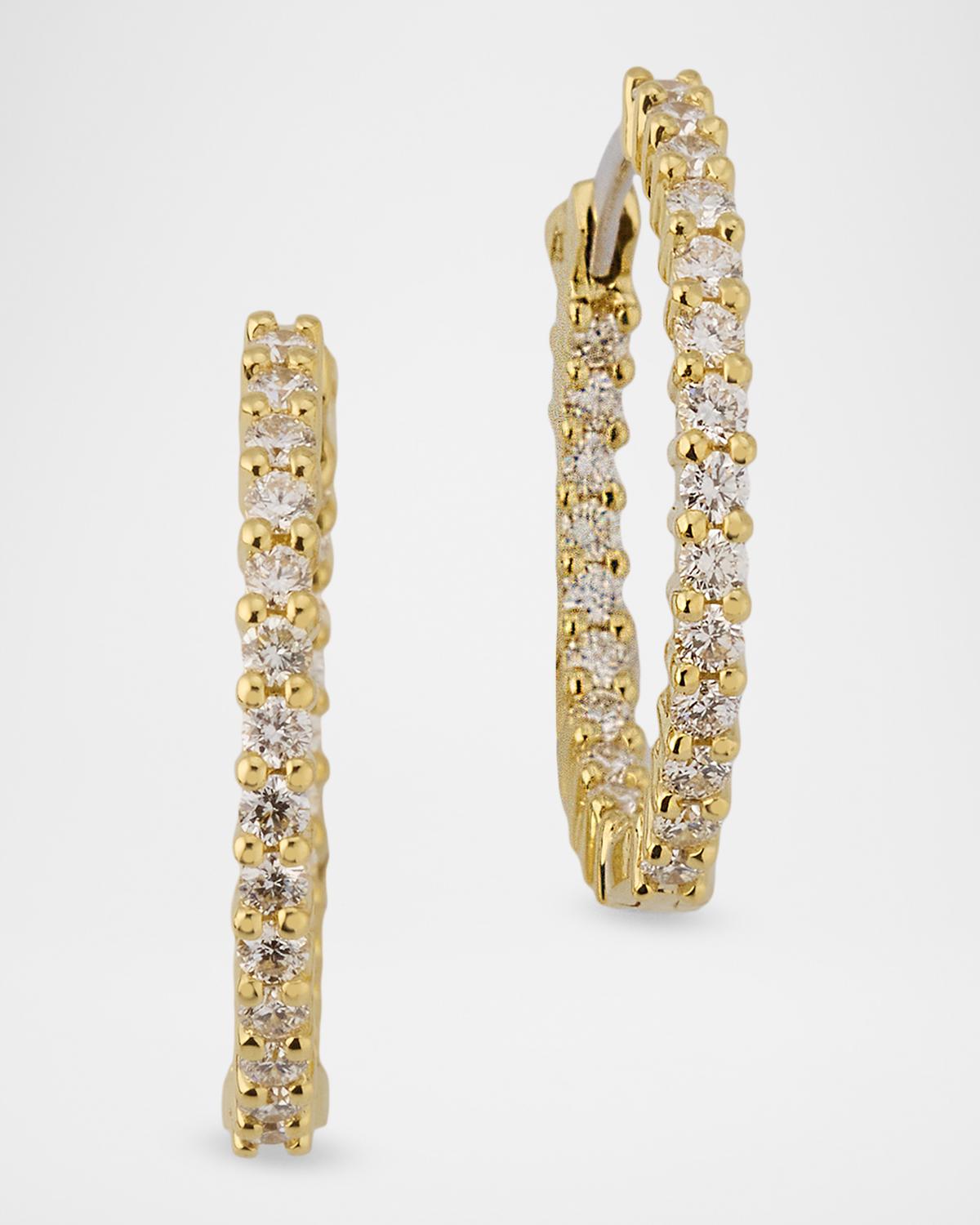 18K Yellow Gold Extra Small Perfect Diamond Hoop Earrings
