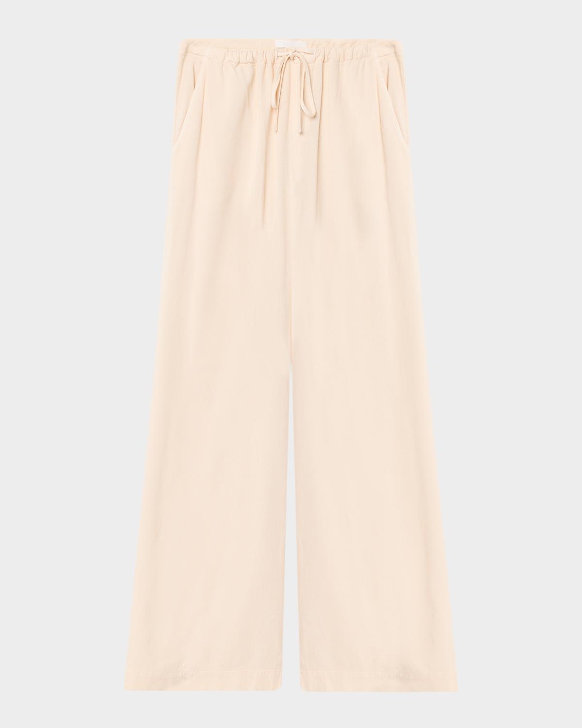 Sablyn Straight-Leg Cotton Drawstring Pants