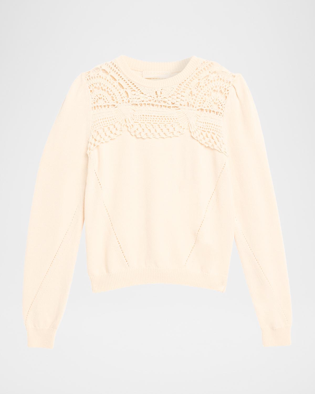 Ulla Johnson Lucette Openwork Crewneck Sweater