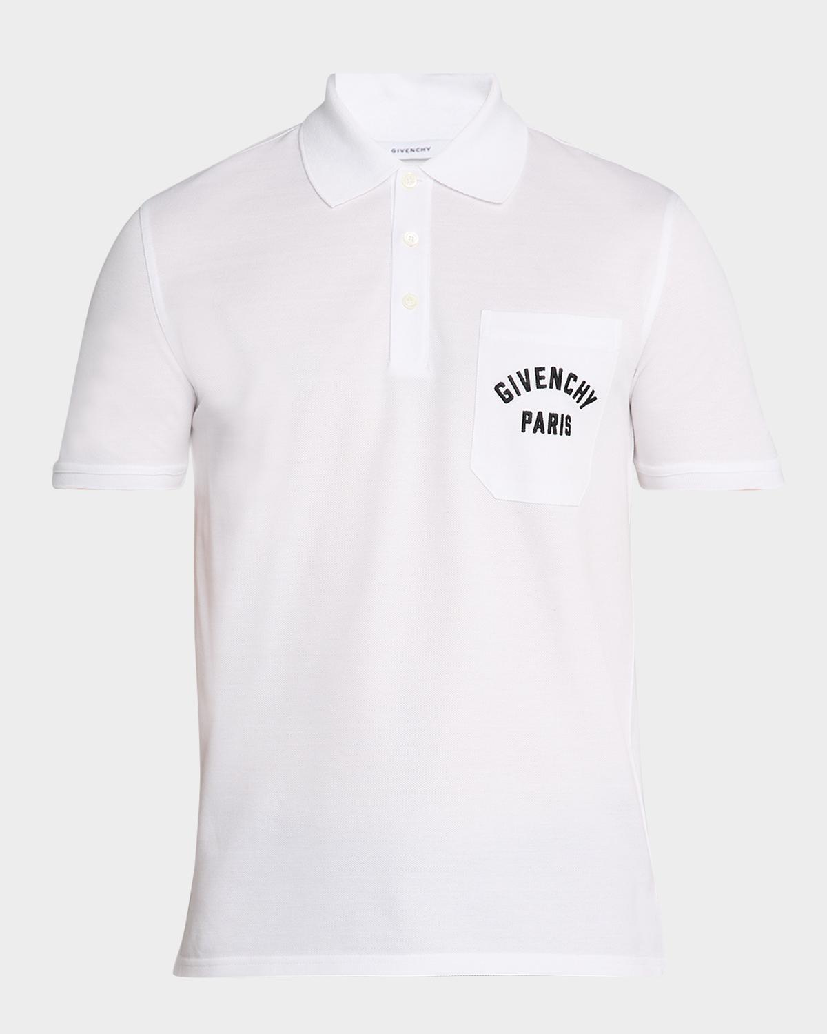Givenchy Men's Cotton Pique Polo Shirt with Logo Pocket
