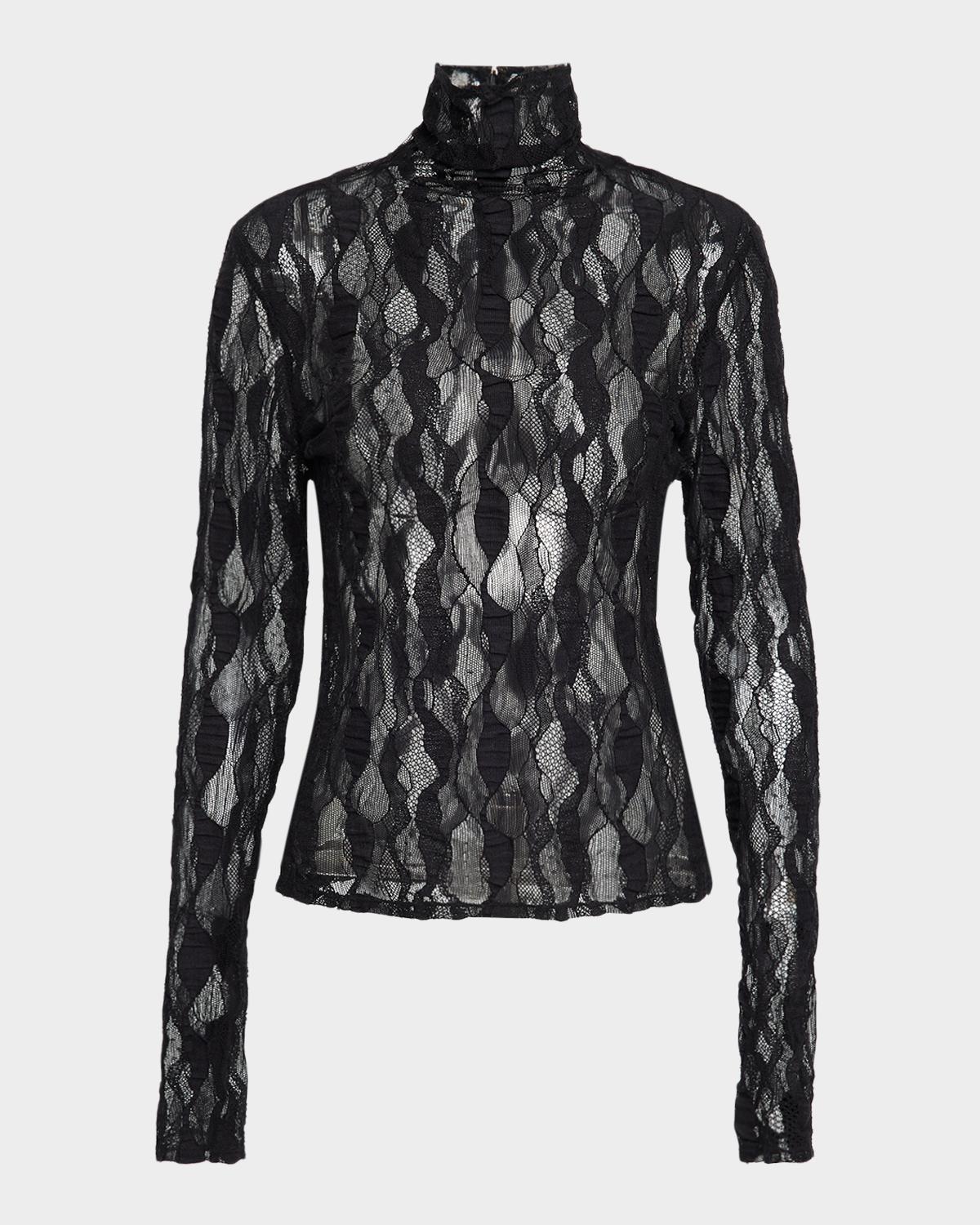 Ulla Johnson Ulyssa Lace Mesh Turtleneck