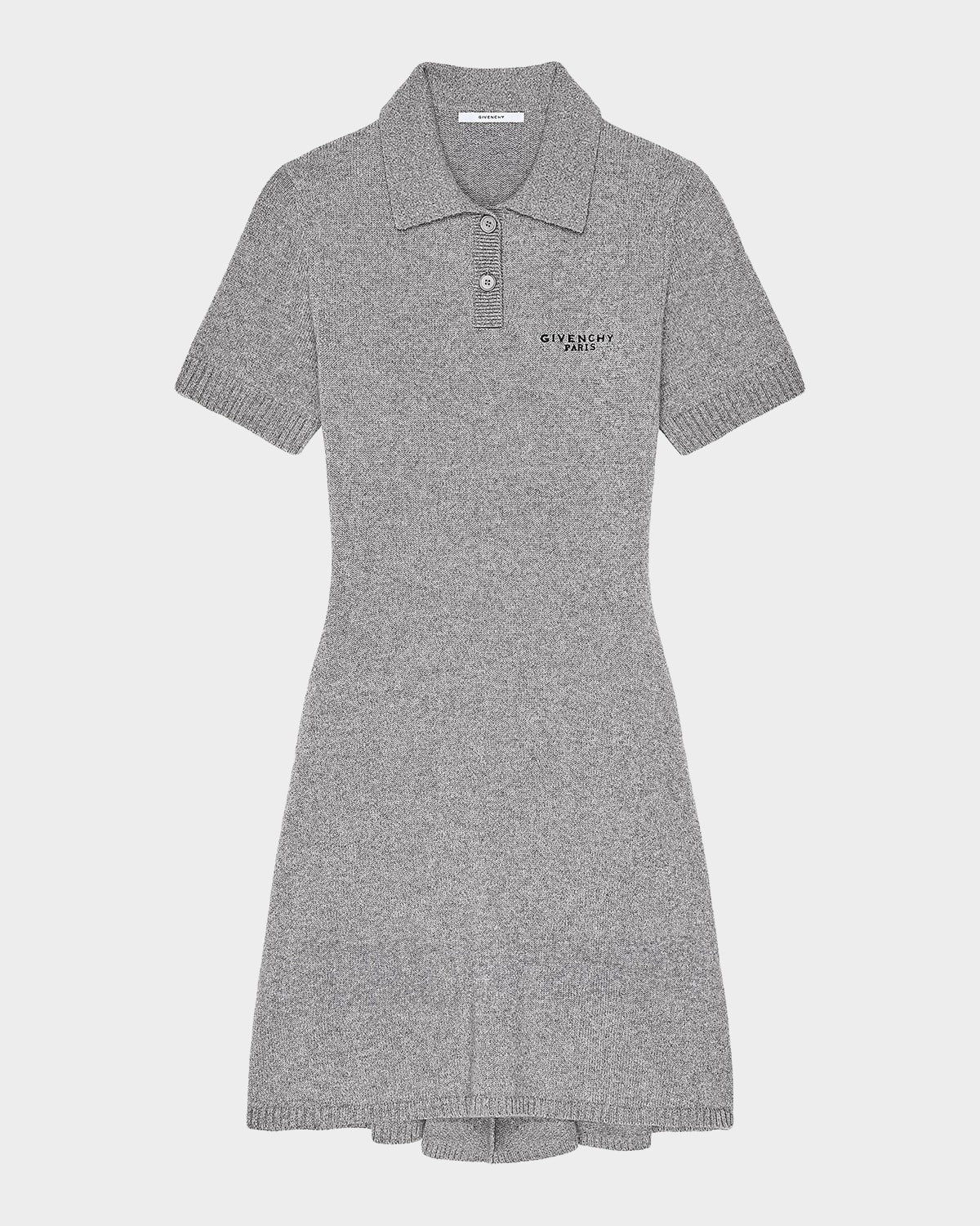 Givenchy Wool-Cashmere Knit A-Line Mini Polo Dress