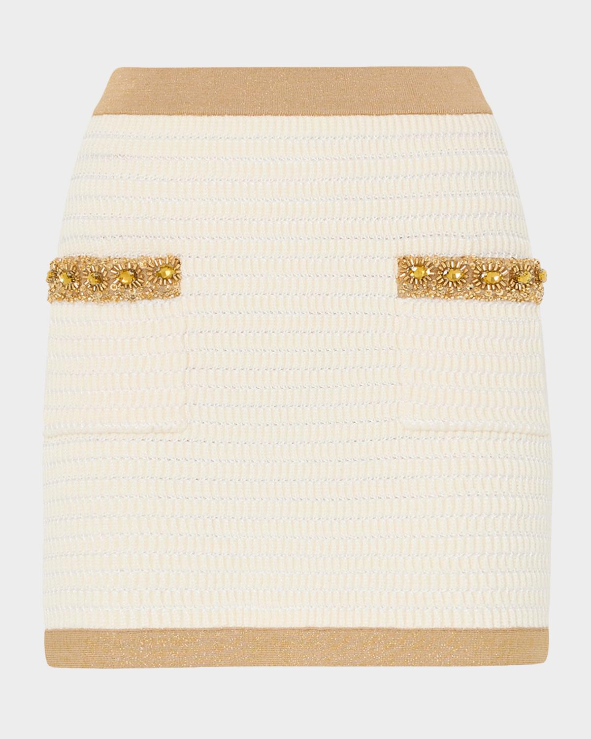 Milly Reggie Sequin-Embellished Woven Mini Skirt