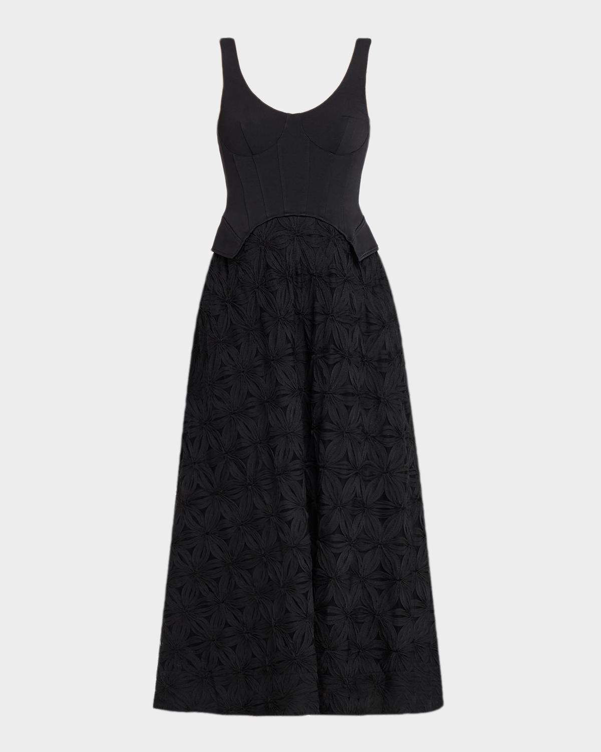 SIMKHAI Bryony Sleeveless Corset Lace Midi Dress