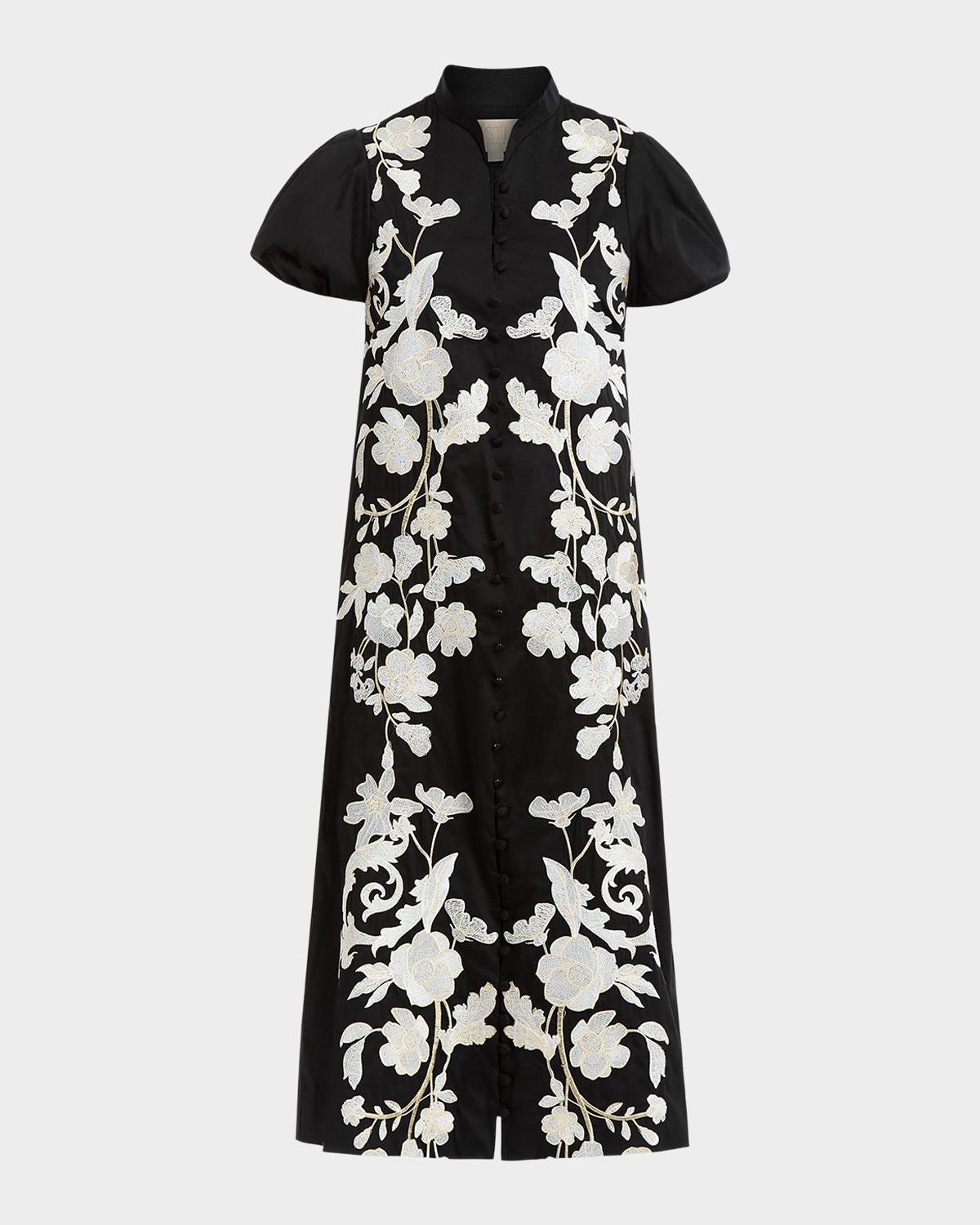 Mestiza New York Elliana Embroidered Applique Midi Dress
