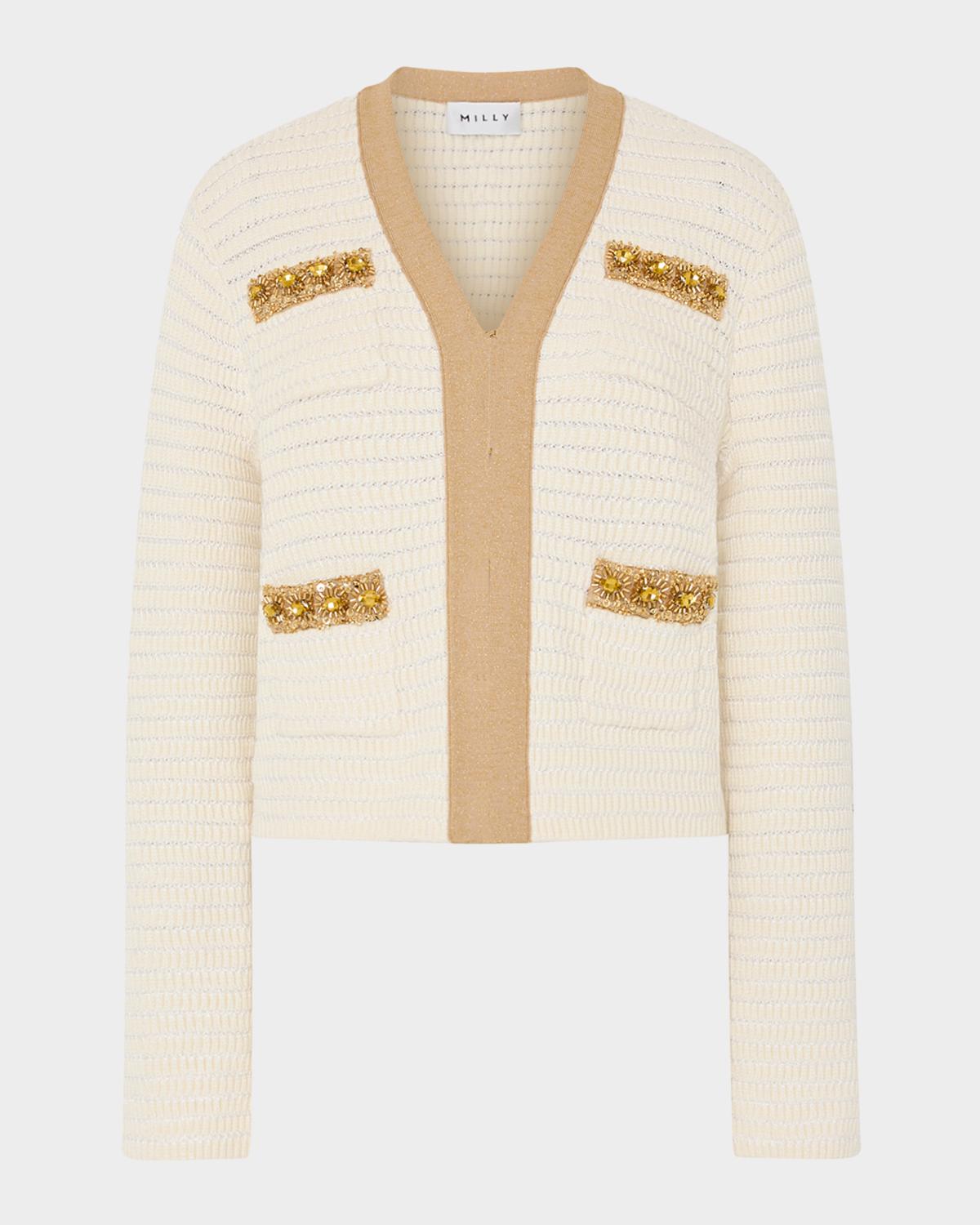Milly Reid Sequin-Embellished Cardigan
