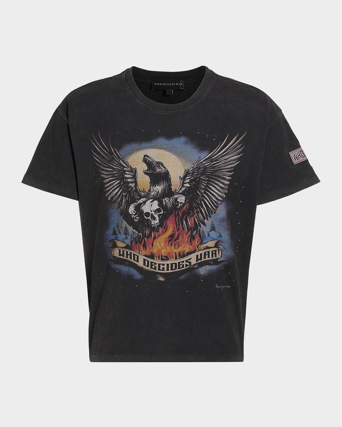 WHO DECIDES WAR Men's Moon Jersey Graphic T-Shirt