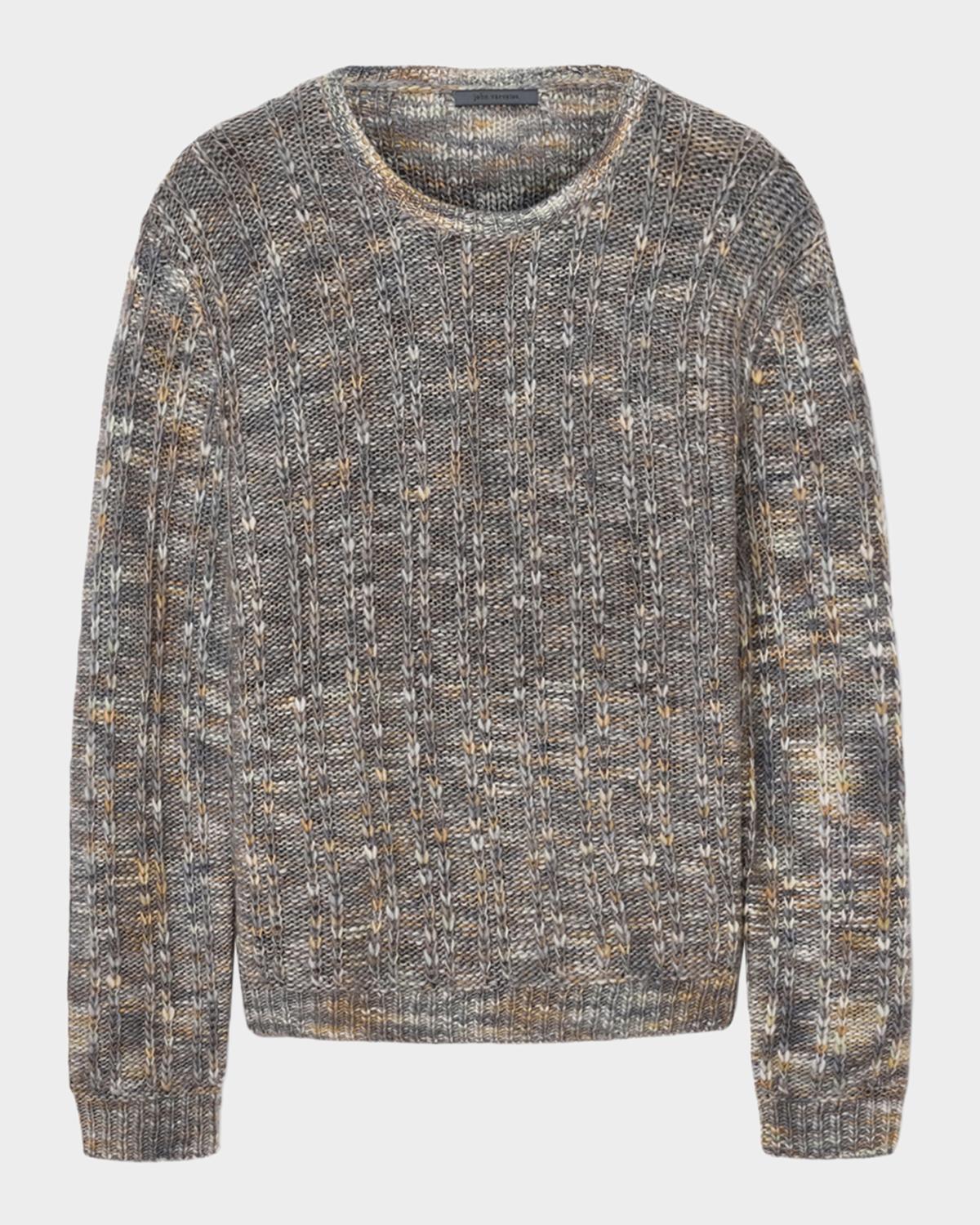 John Varvatos Men's Marsala Melange Wool Knit Crewneck Sweater