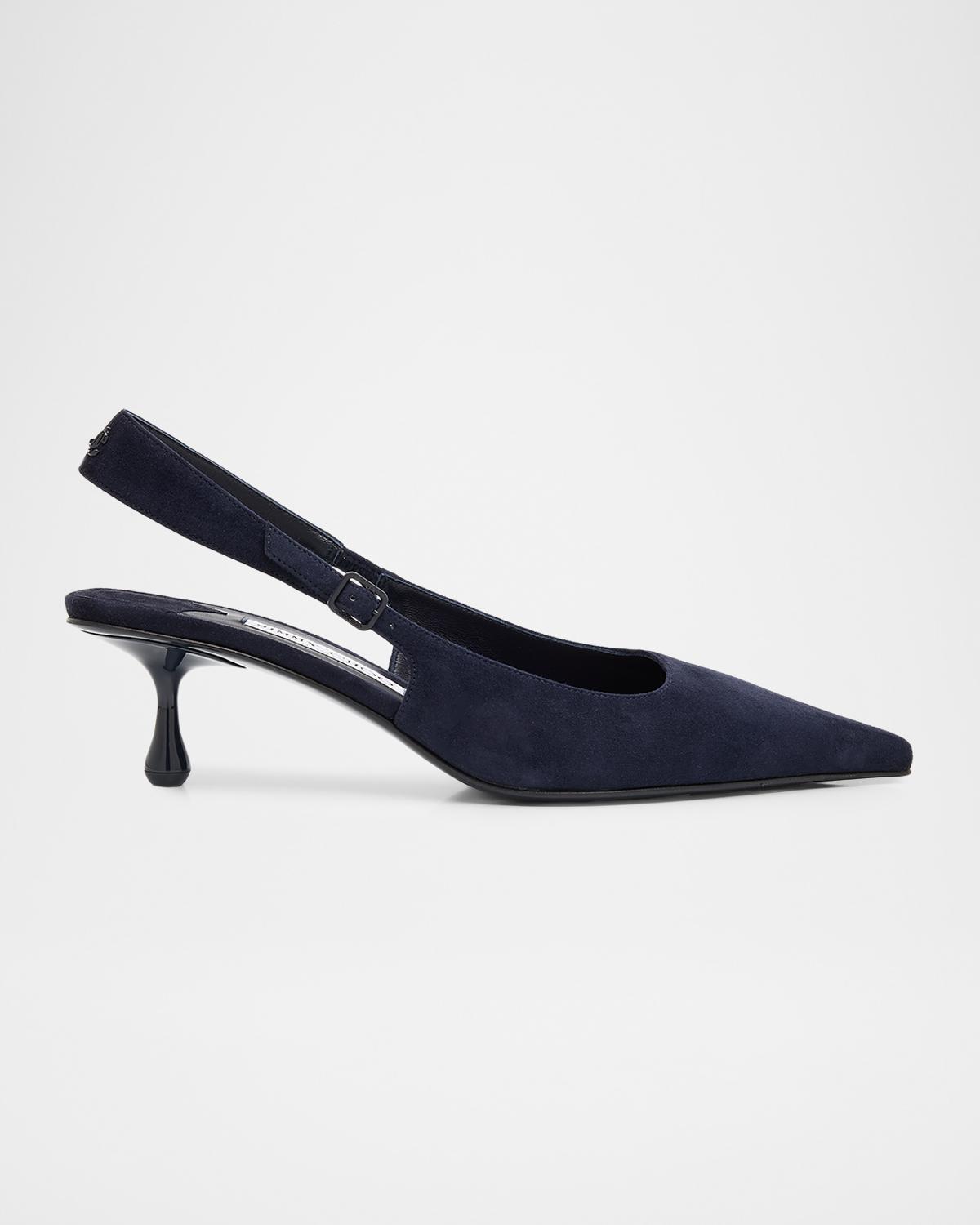 Jimmy Choo Amel 50 Suede Slingback Pumps