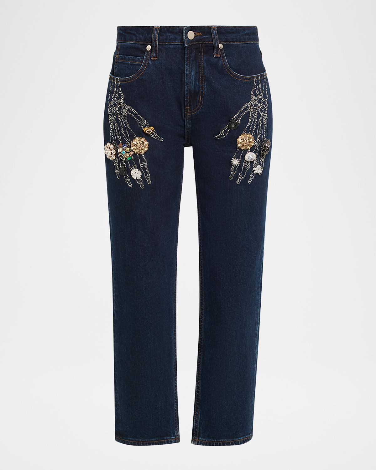 Libertine Buried Treasure Straight-Leg Ankle Boyfriend Jeans