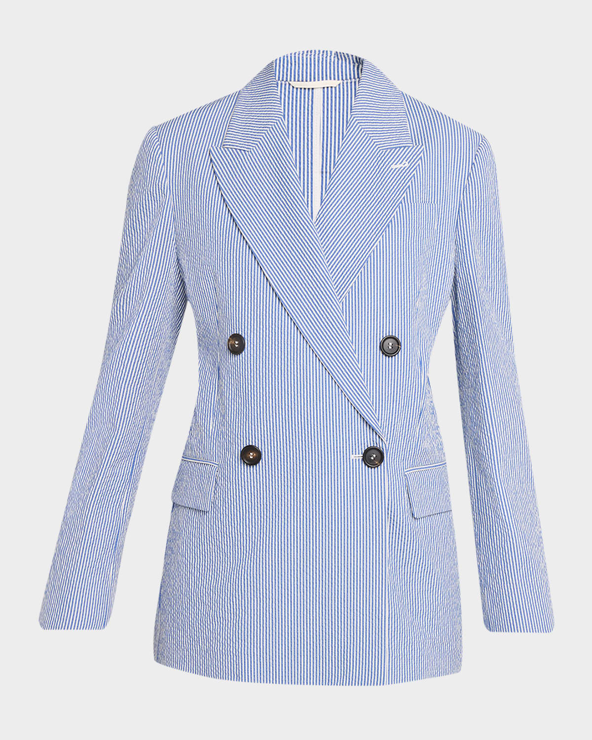 Brunello Cucinelli Seersucker Double-breasted Jacket