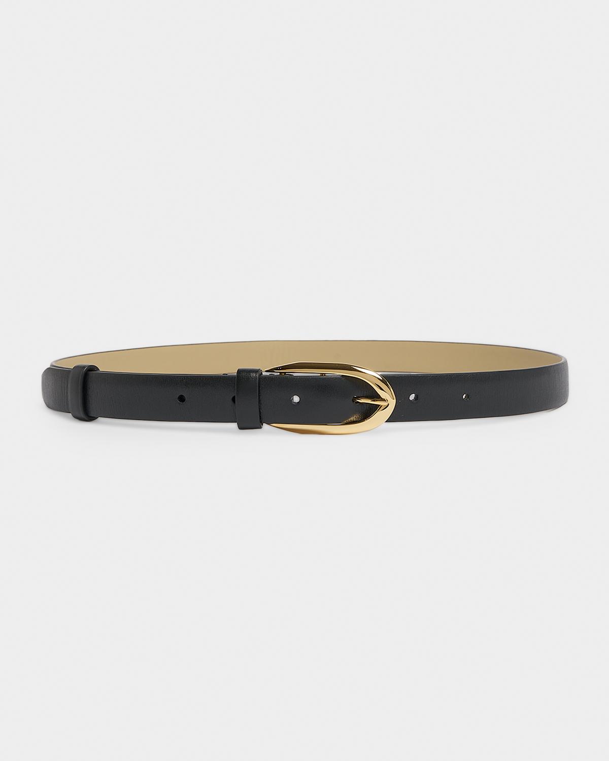 Givenchy Round Buckle Leather Belt, 20mm