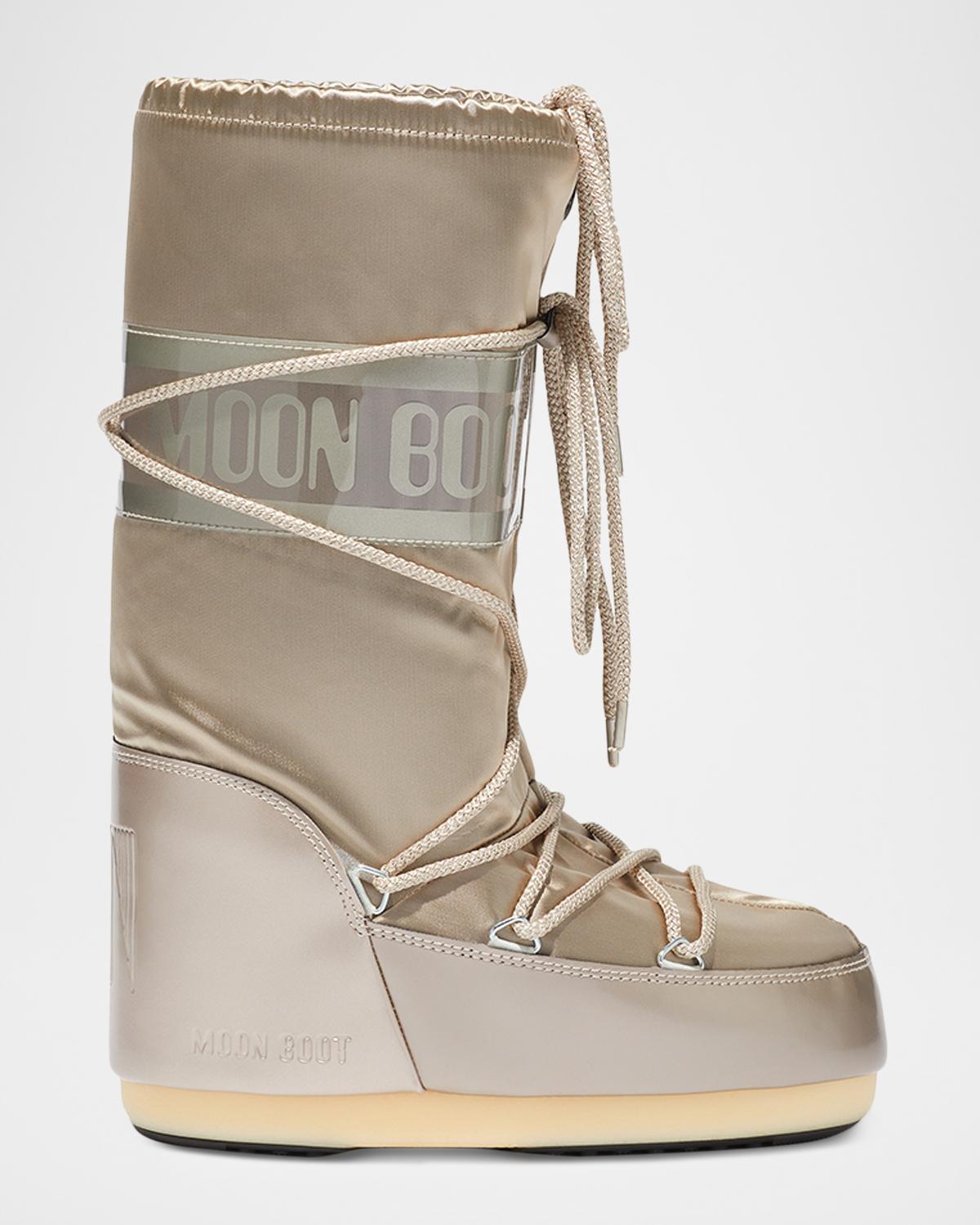 Moon Boot Icon Glance Platinum Satin Boots