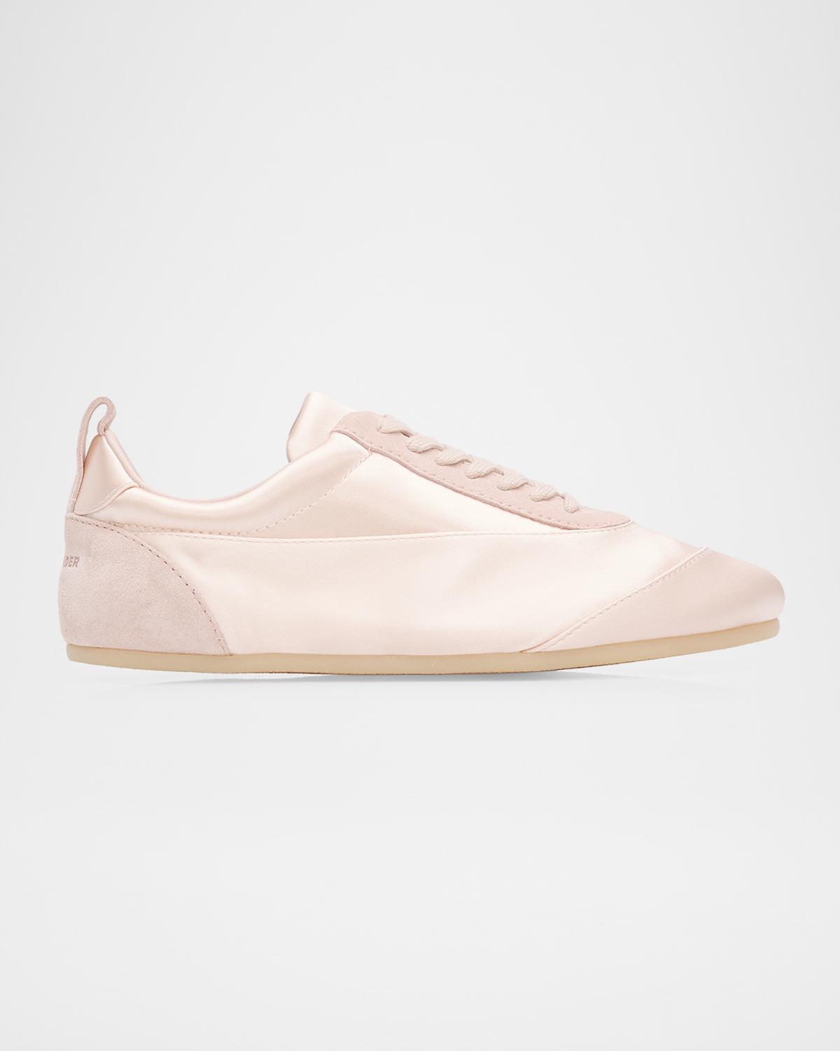 Jil Sander Etage Satin and Suede Low-Top Sneakers