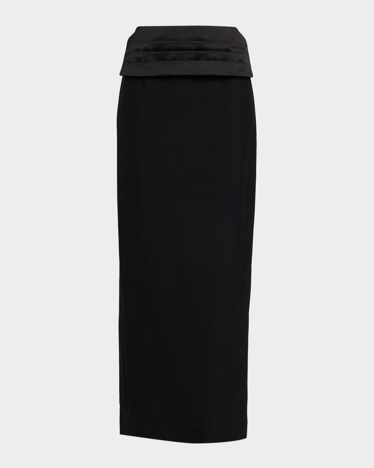 AREA Tuxedo Maxi Column Skirt