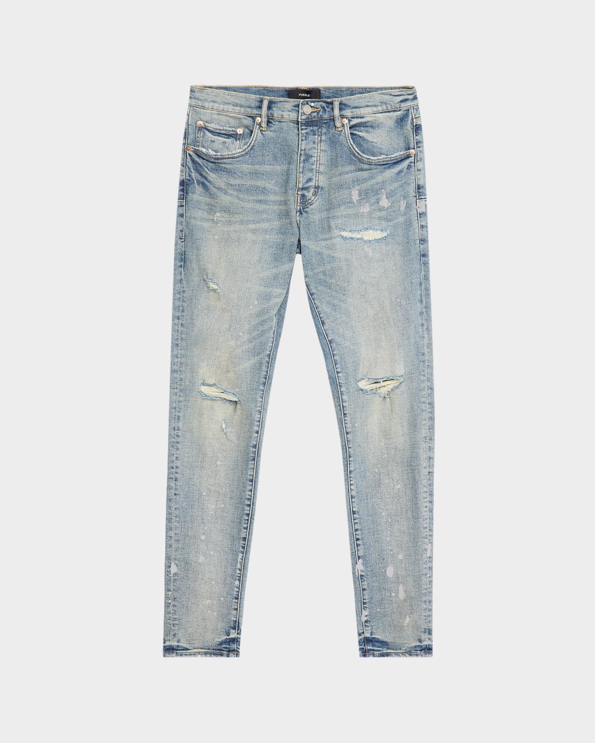 PURPLE Men's D-Worn Distressed Skinny Jeans