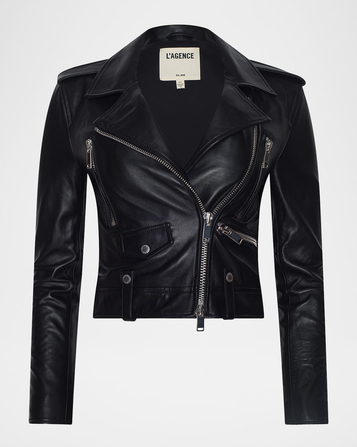 L 'AGENCE Blakely Leather Biker Jacket