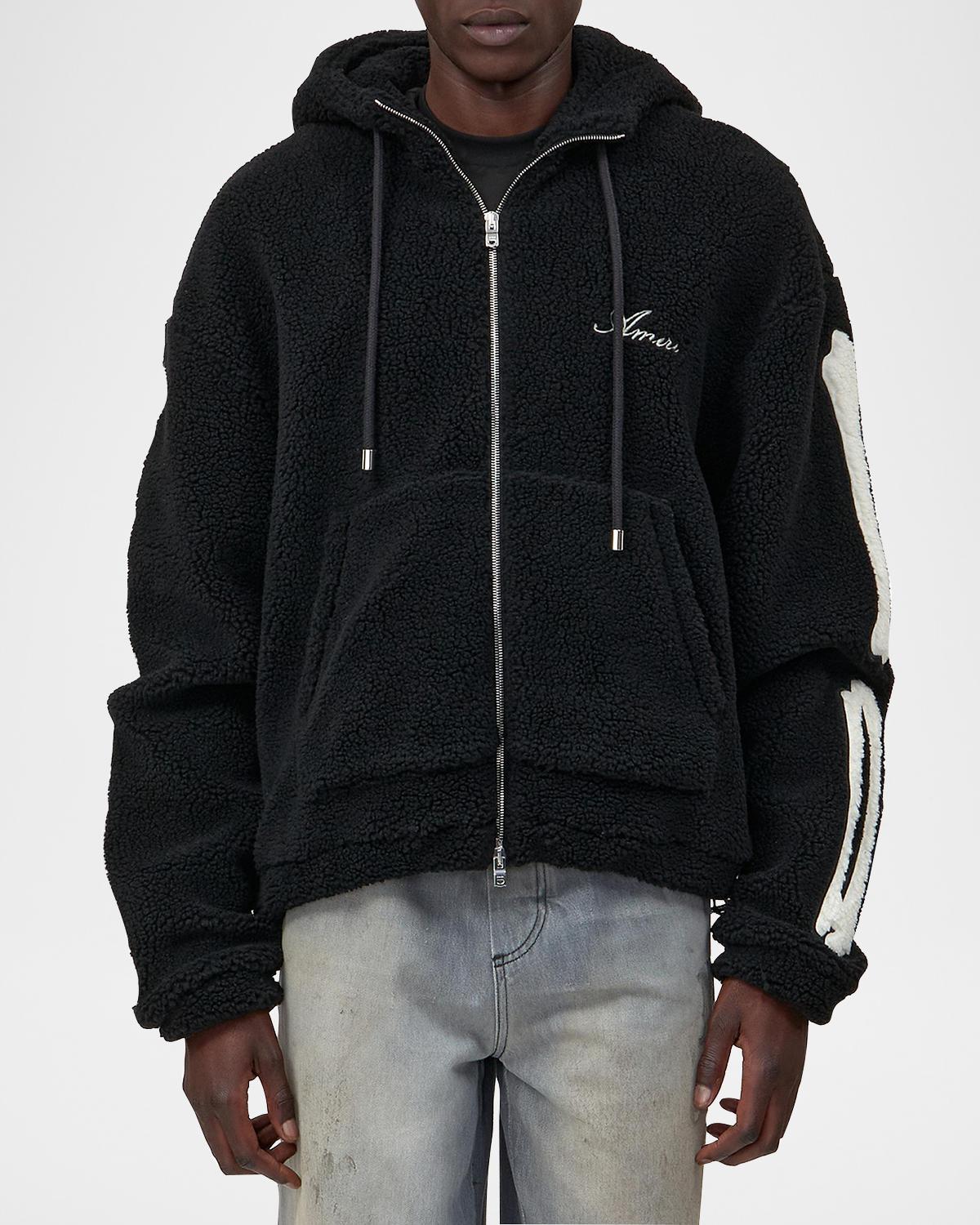 Amiri Men's Bones Fleece Full-Zip Hoodie