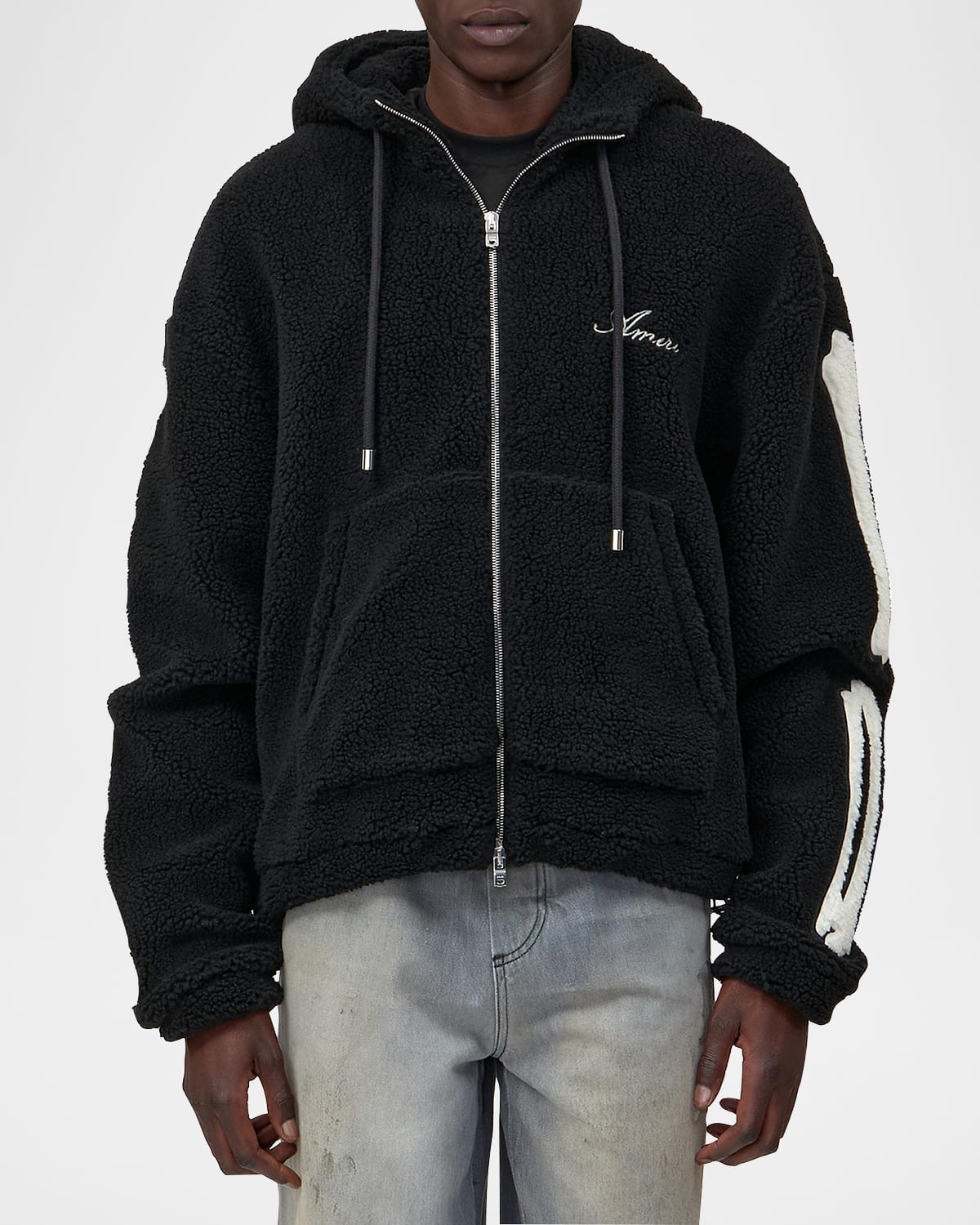 Amiri Men 's Bones Fleece Full-Zip Hoodie | Thumbnail 5 Amiri Men 's Bones Fleece Full-Zip Hoodie | Thumbnail 5