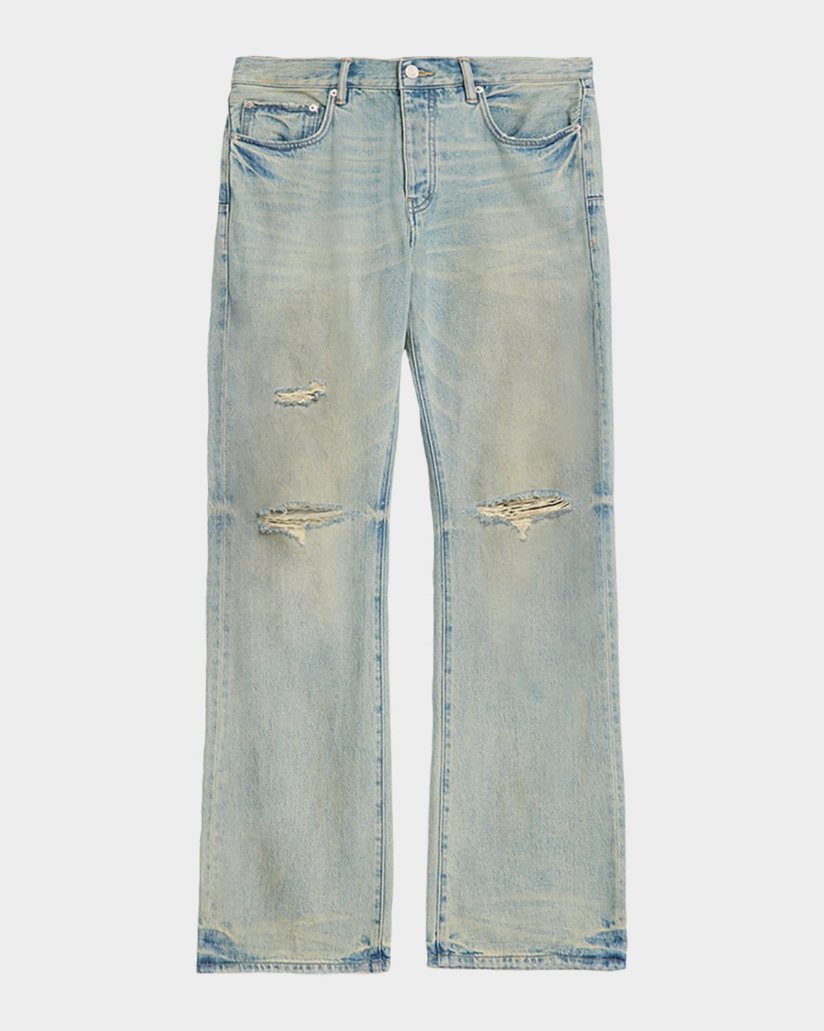 PURPLE Men's Dirty Fade Relaxed Boot-Cut Jeans