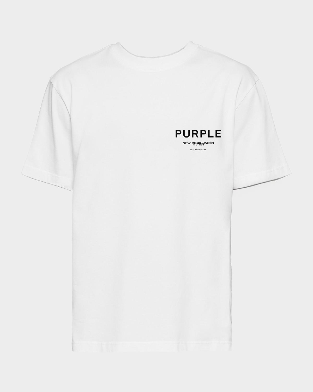 PURPLE Men's Cotton Jersey Logo Crewneck T-Shirt